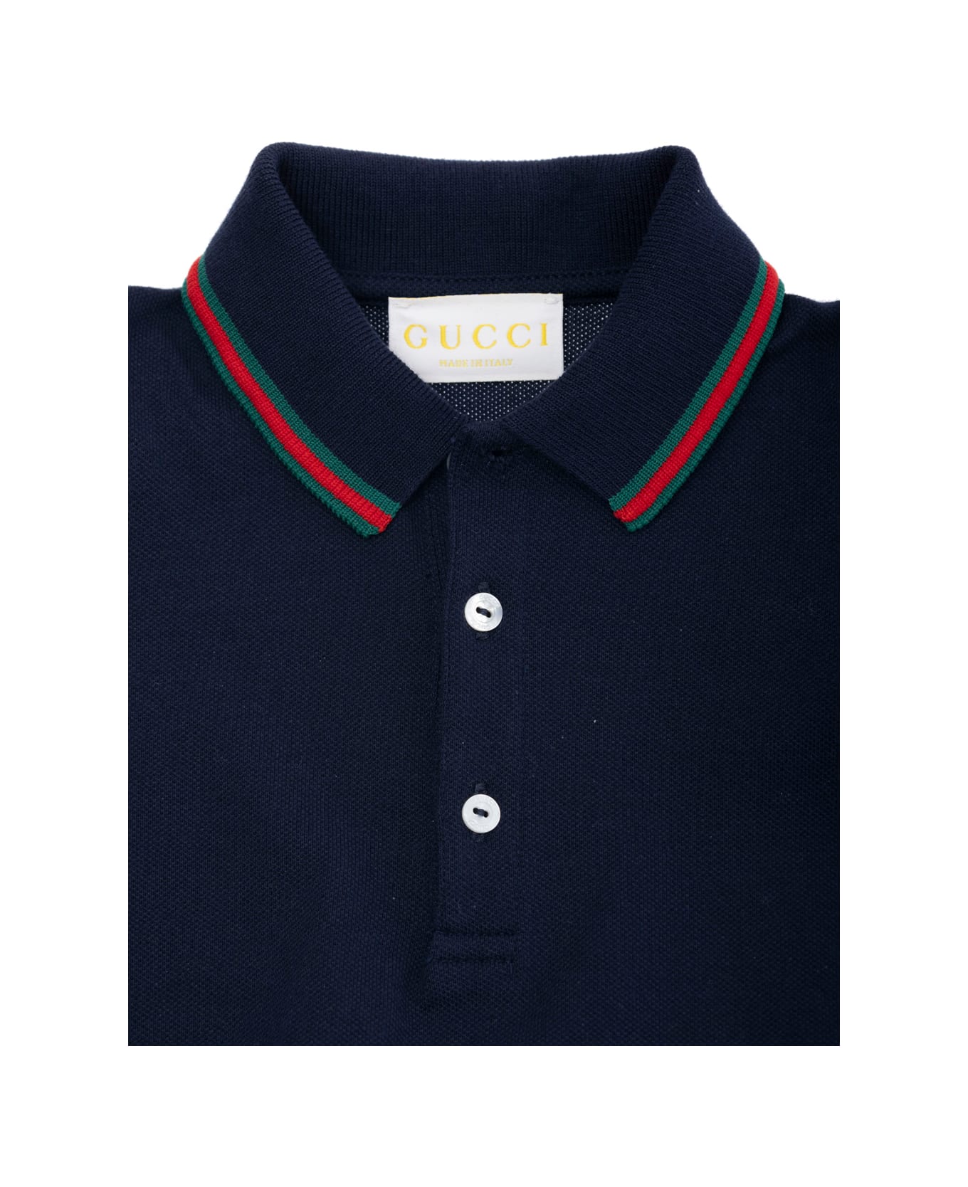 Gucci Dark Blue Tracksuit And Beanie Set In Cotton Baby - Blu