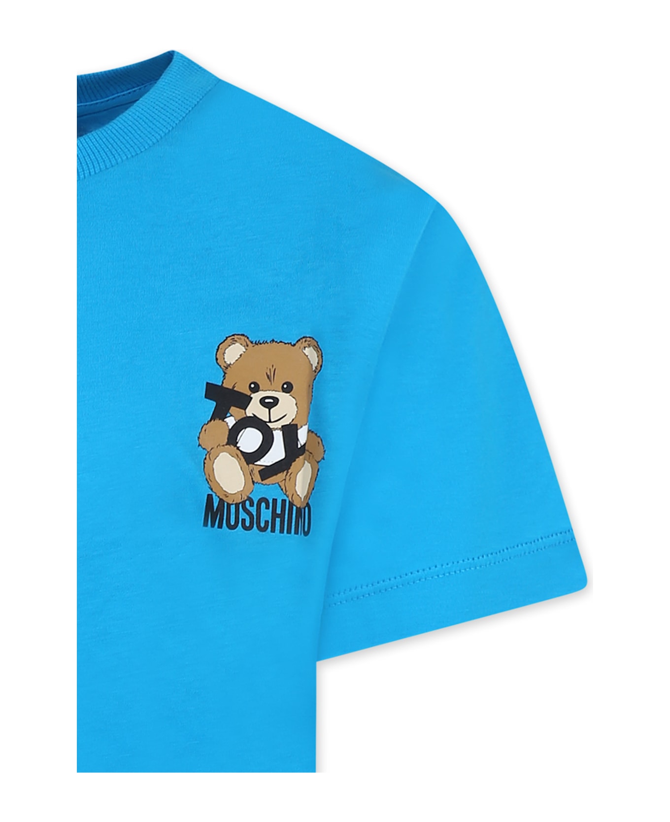 Moschino Light Blue T-shirt For Boy With Teddy Bear - Light Blue
