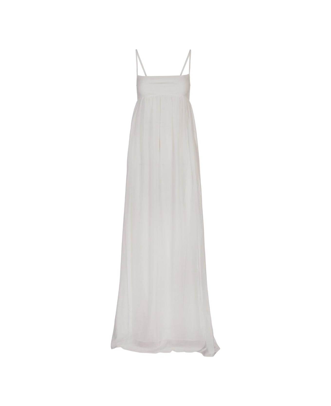 Jacquemus La Robe Peplo Empire Maxi Dress - WHITE