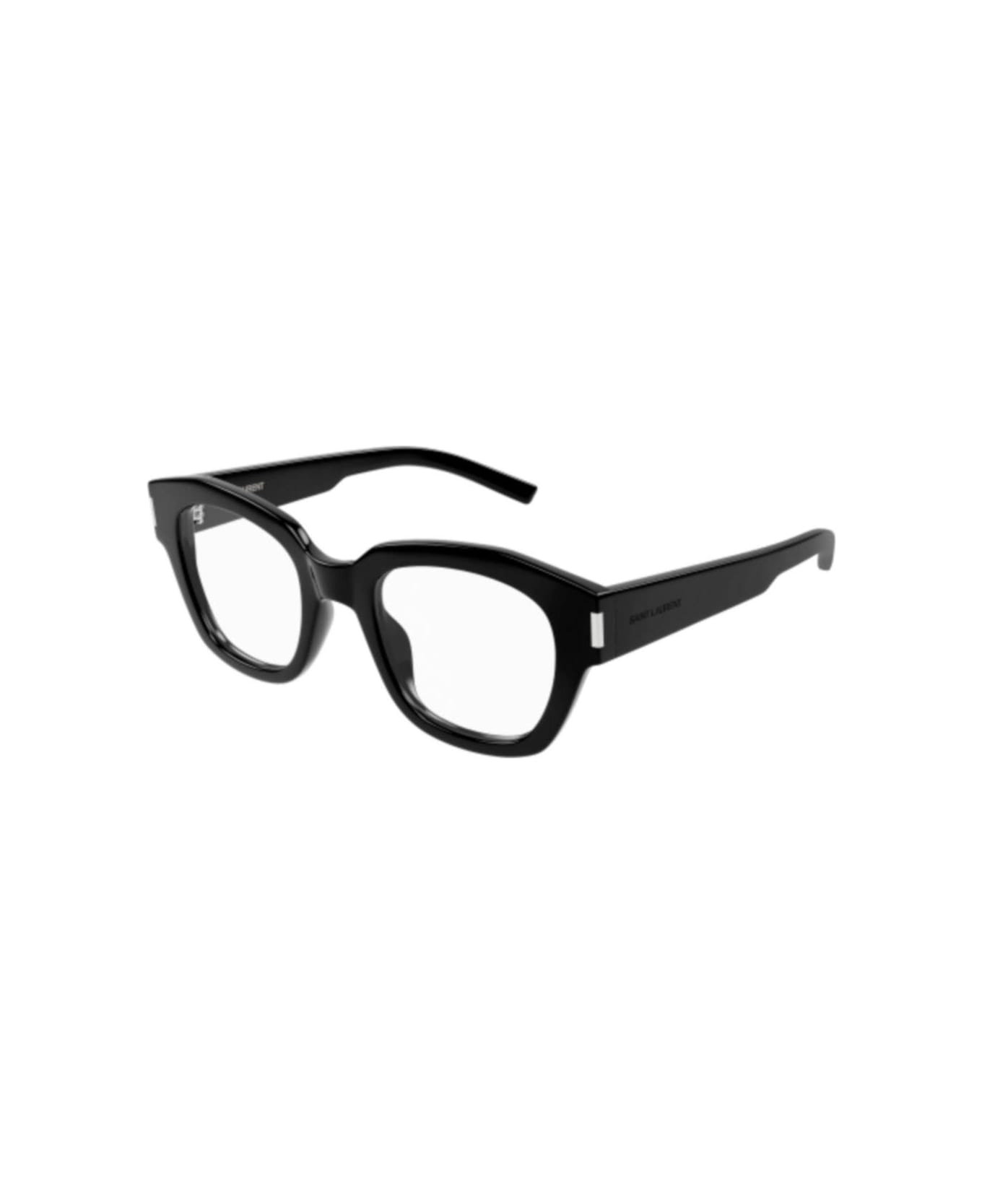 Saint Laurent Eyewear Square Frame Glasses - 001 black black transpare