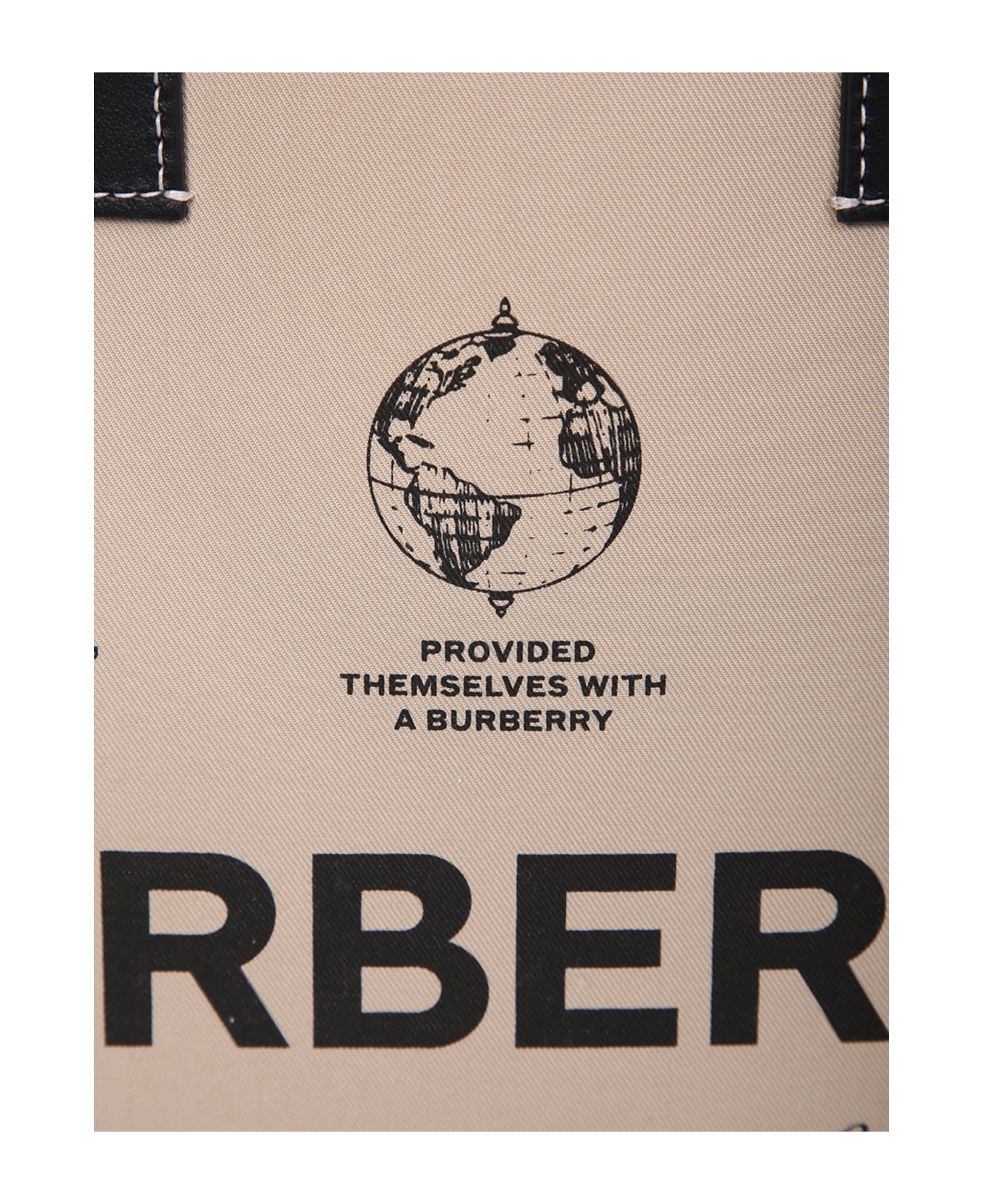 Burberry Logo Print Check Tote - Beige
