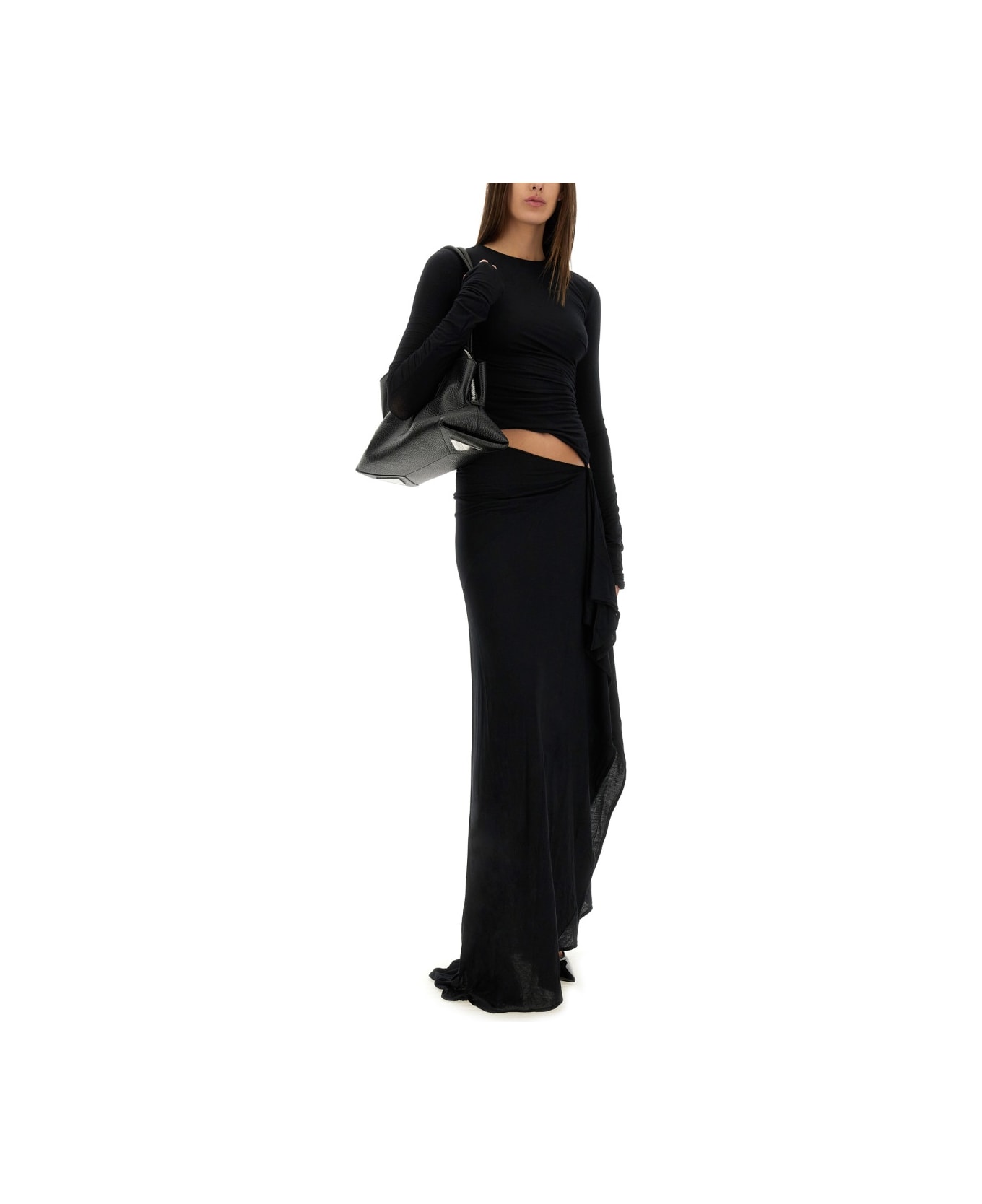 The Attico Draped Dress - BLACK