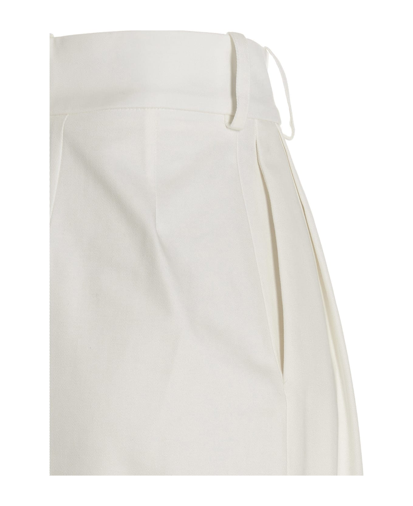 Alexandre Vauthier Front Pleat Shorts - White ショートパンツ