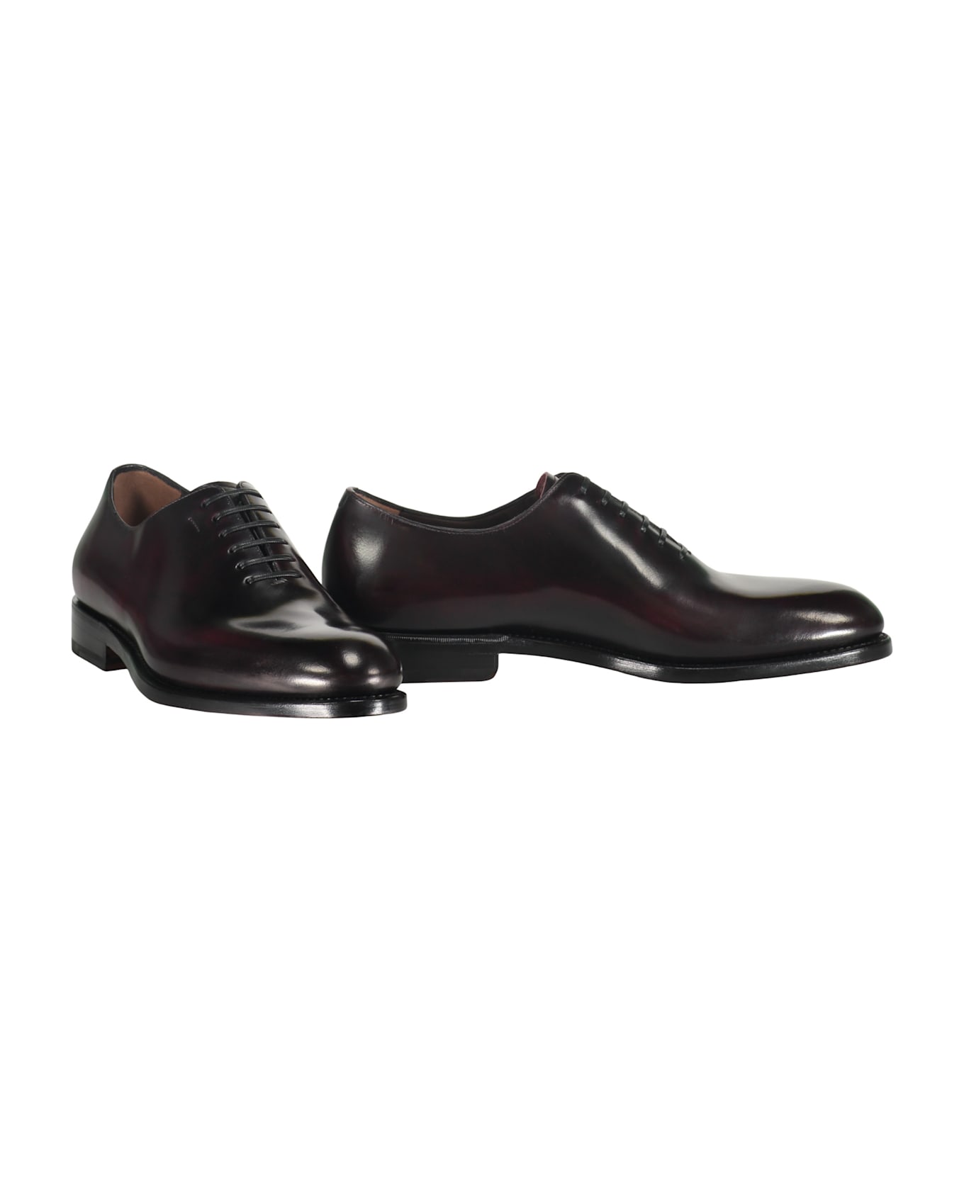 Ferragamo Smooth Leather Lace-up Shoes - Burgundy