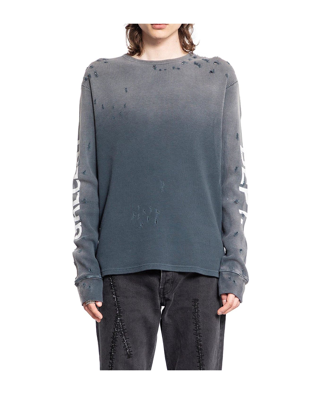 Gallery Dept. Urcle Thermal Distressed Sweatshirt - GREY