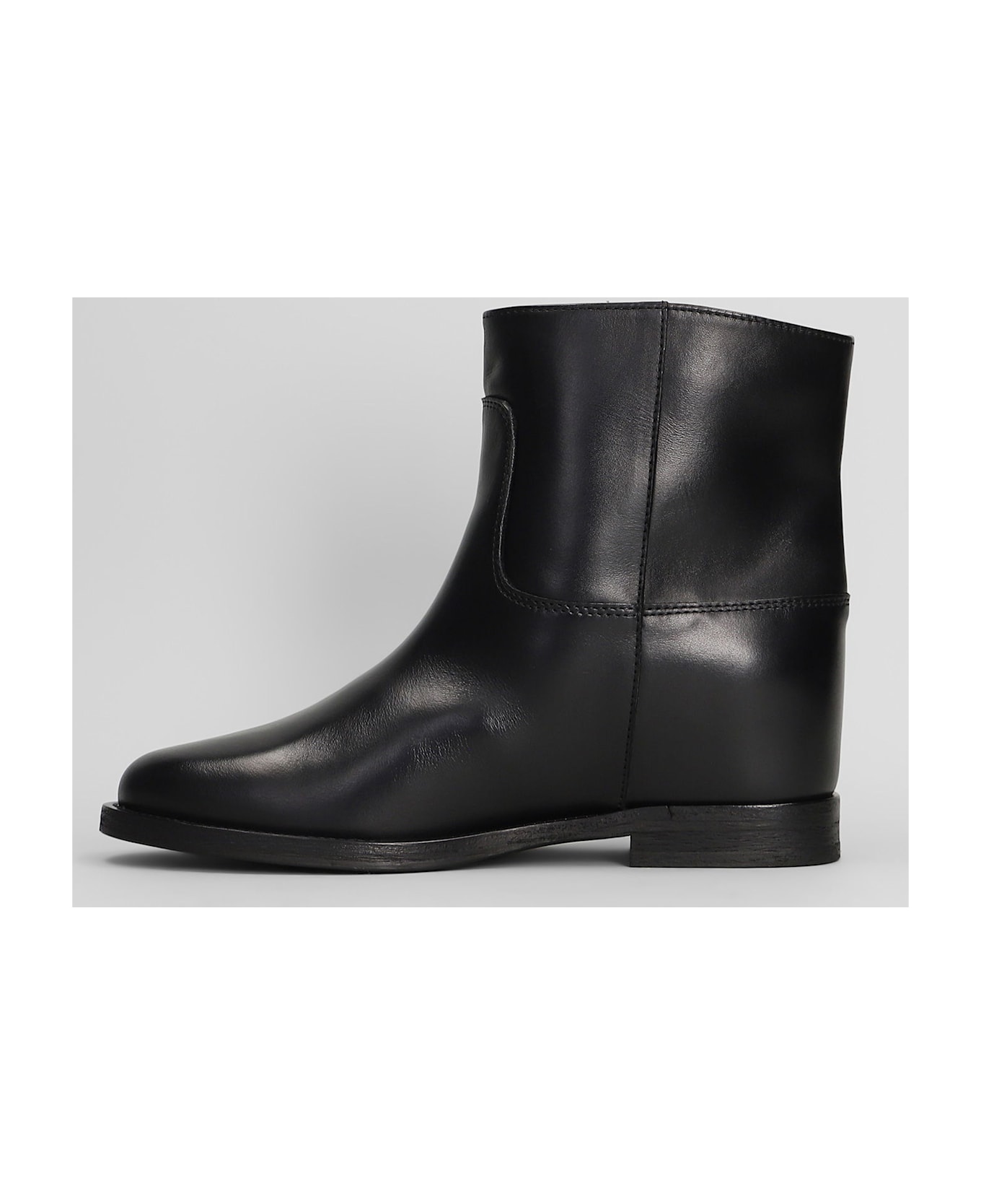 Via Roma 15 Ankle Boots Inside Wedge In Black Leather - black