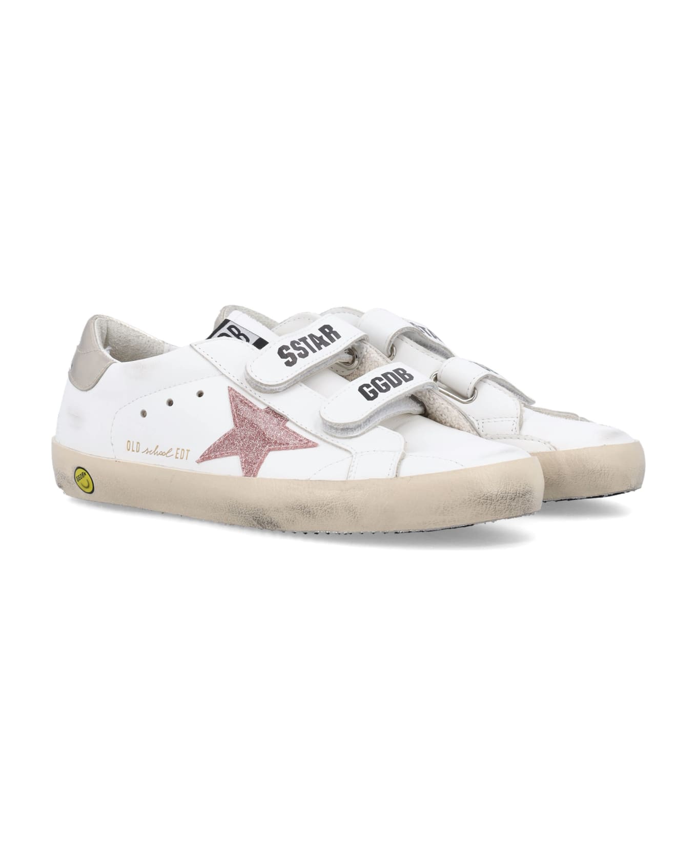 Golden Goose Old School Sneakers - WHITE/PEACH