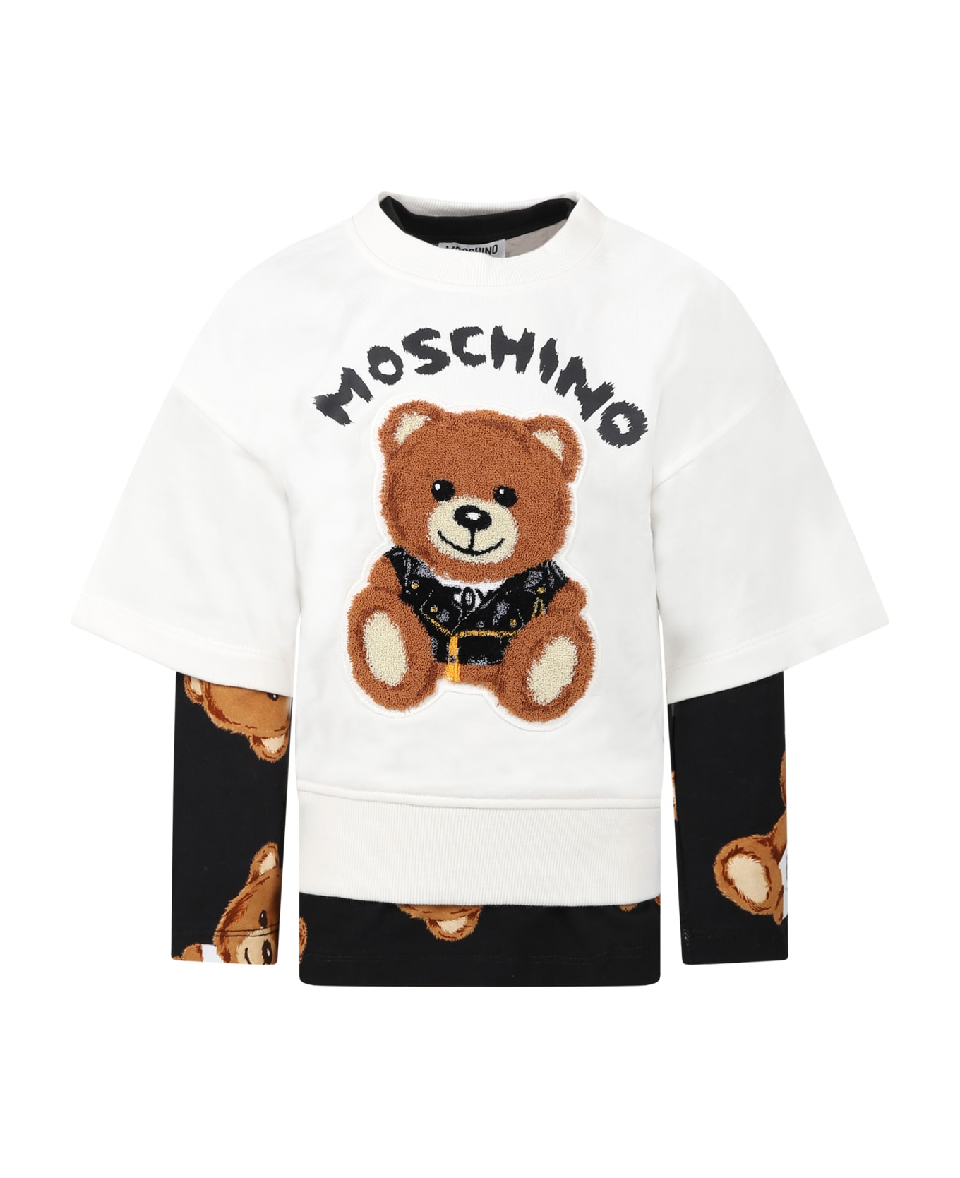 Moschino Multicolor Set For Kids With Teddy Bear And Logo - Multicolor ニットウェア＆スウェットシャツ