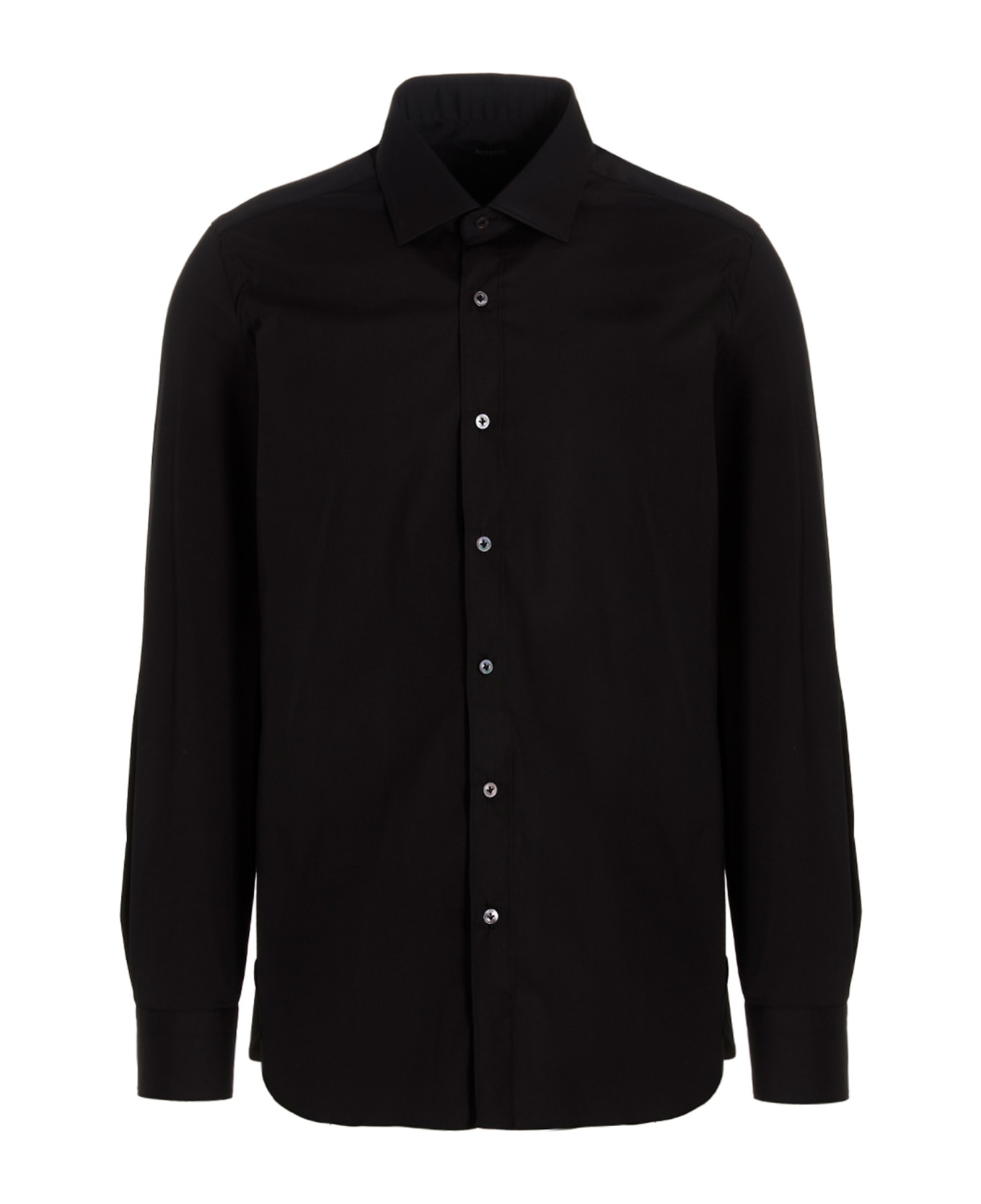 Barba Napoli Poplin Shirt - Black   シャツ