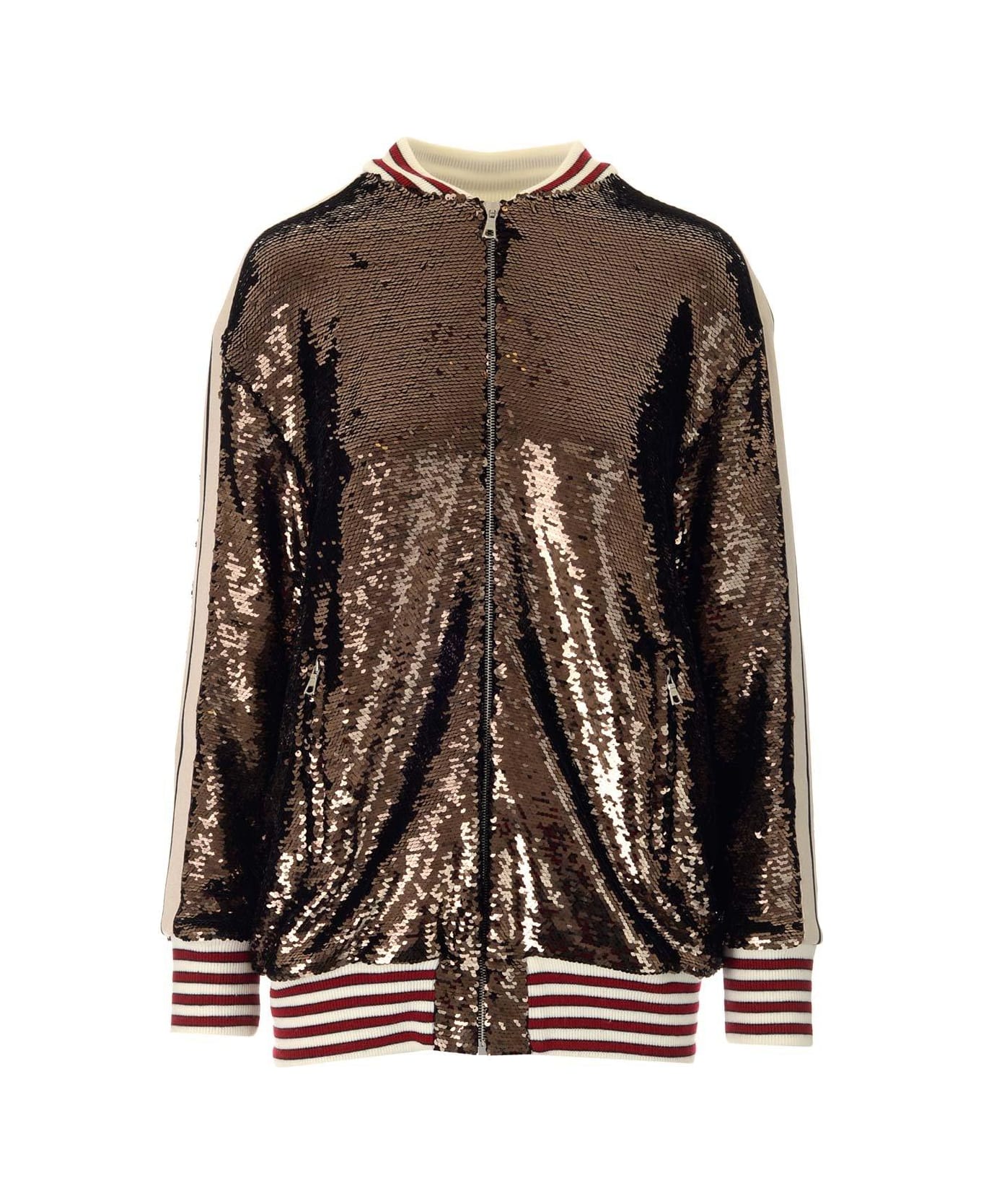 Palm Angels Sequined Track Jacket - Grey Off White