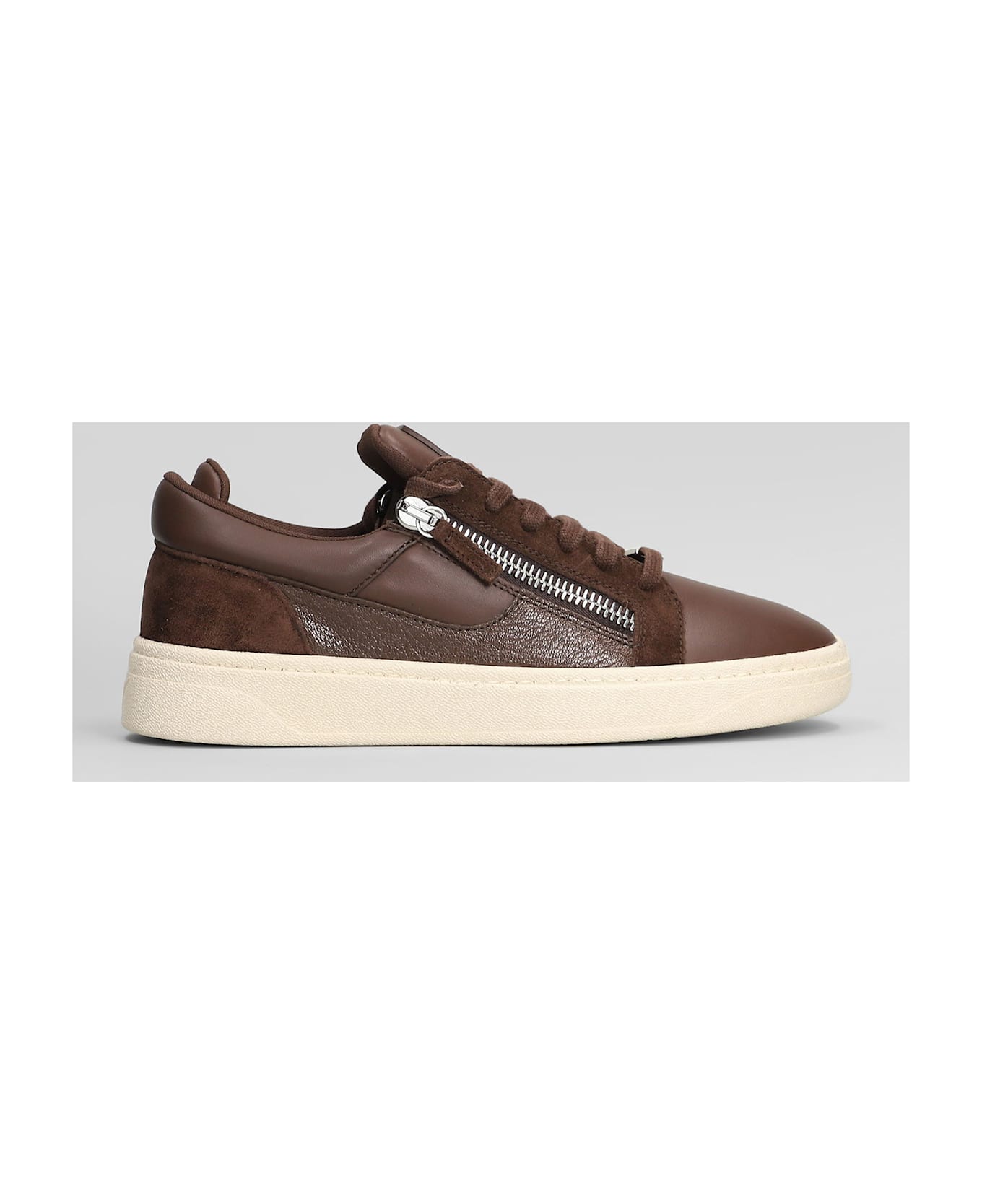 Giuseppe Zanotti Gz94 Sneakers In Brown Suede And Leather - brown スニーカー