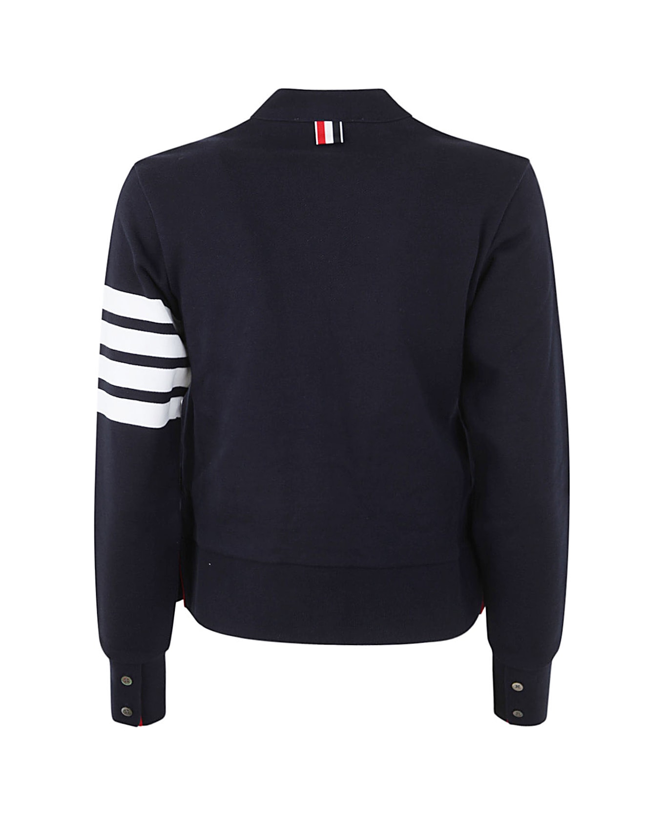 Thom Browne V-neck Cardigan With Engineered 4 In Classic Loopback - Navy