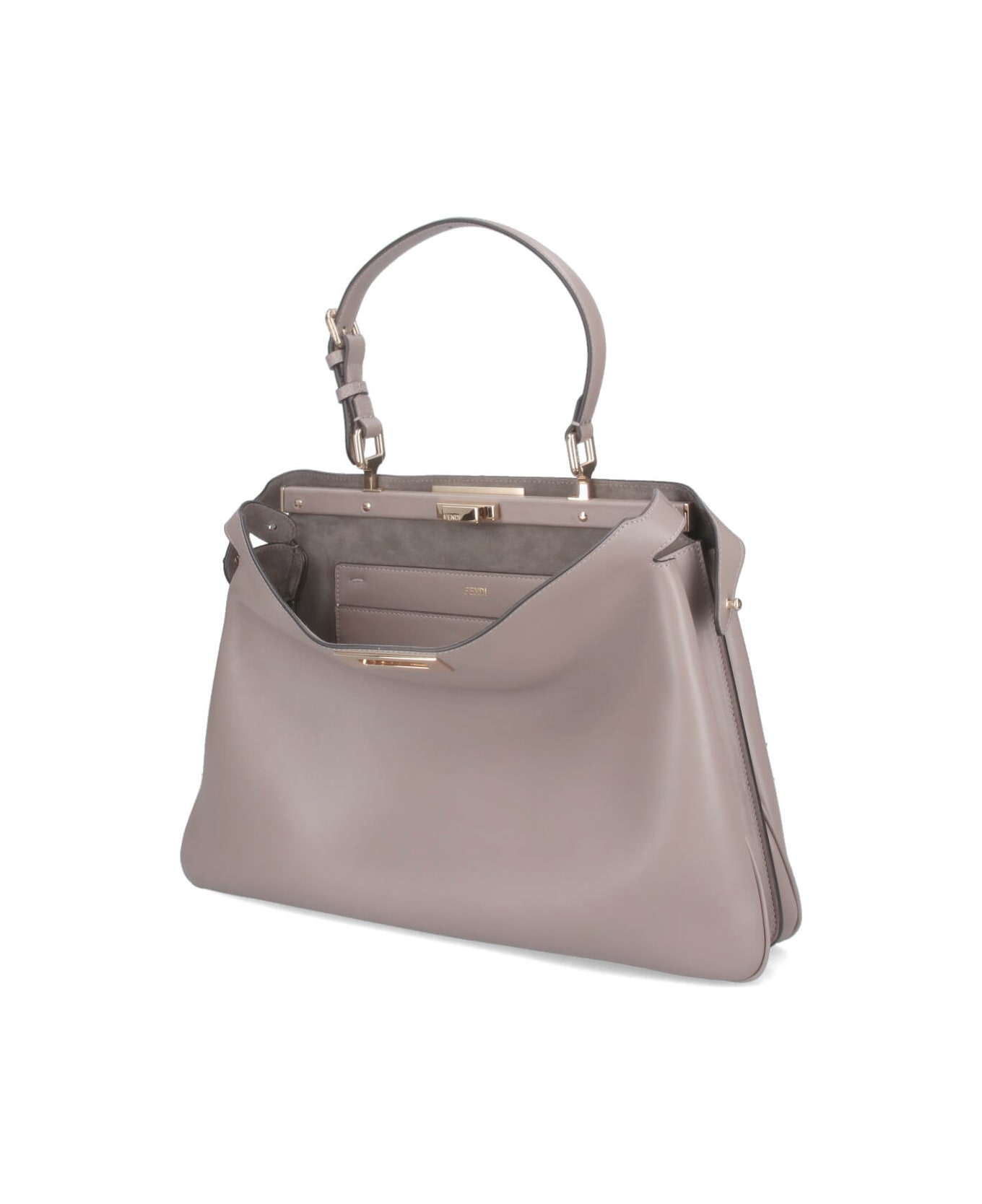 Fendi 
peekaboo Soft
 Large Shoulder Bag - Taupe