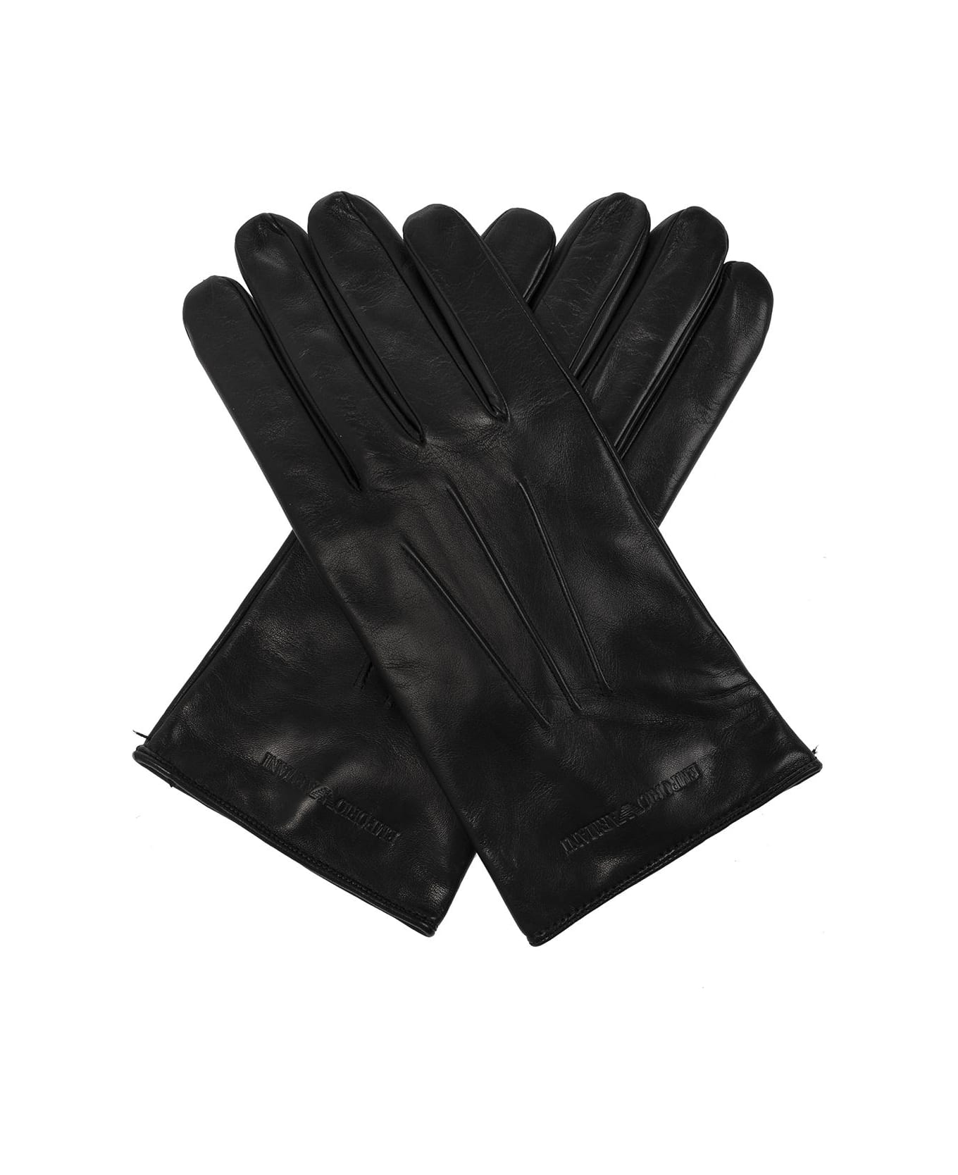 Emporio Armani Leather Gloves - Black