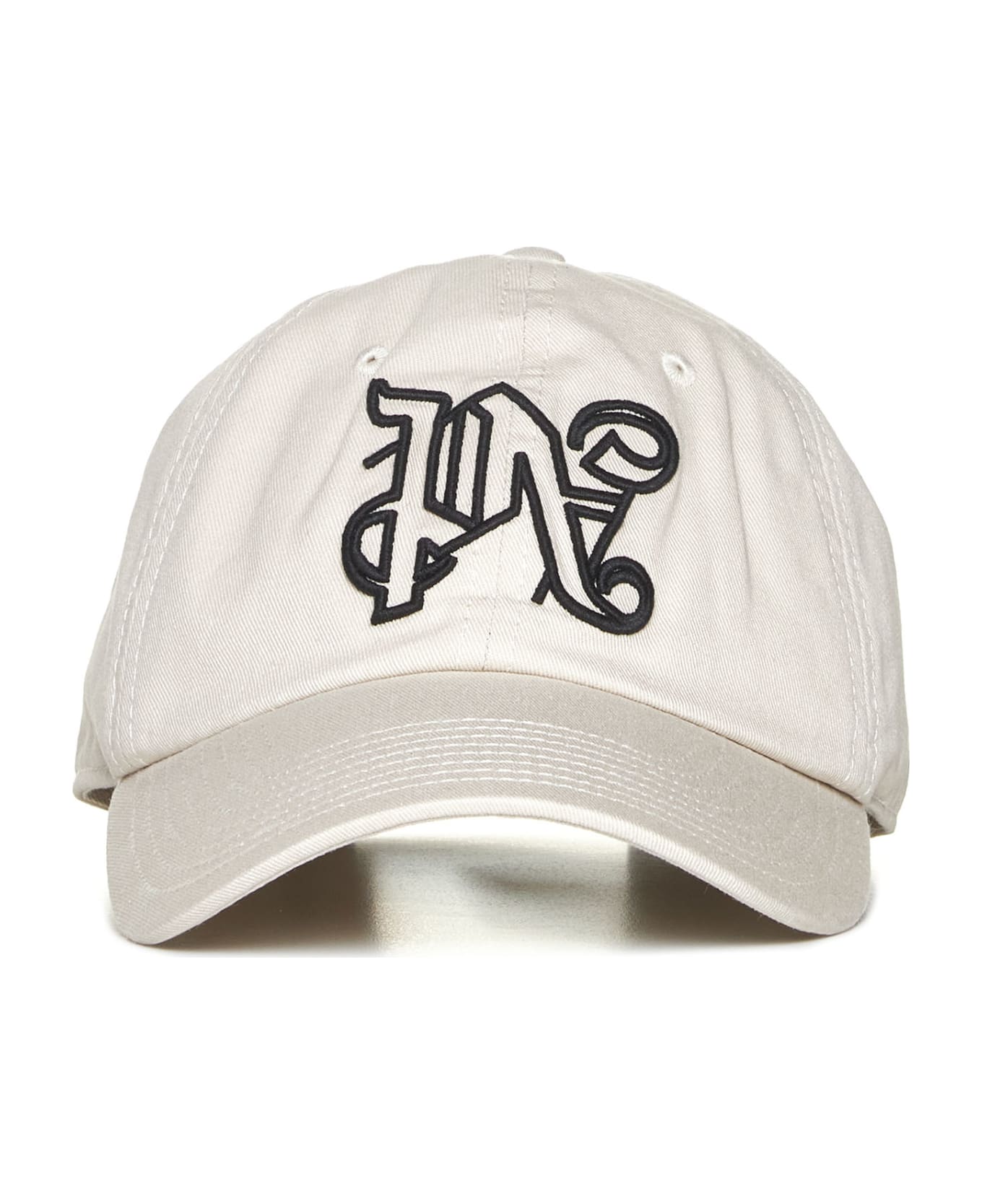 Palm Angels Beige Cap With Logo - Beige black 帽子