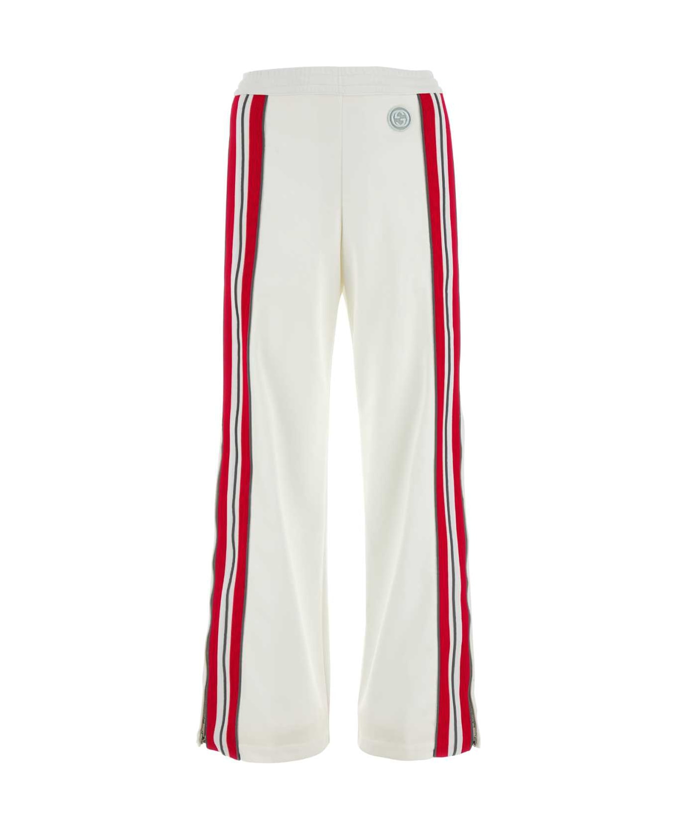 Gucci White Polyester Blend Pant - OFFWHITEFROZENMIX