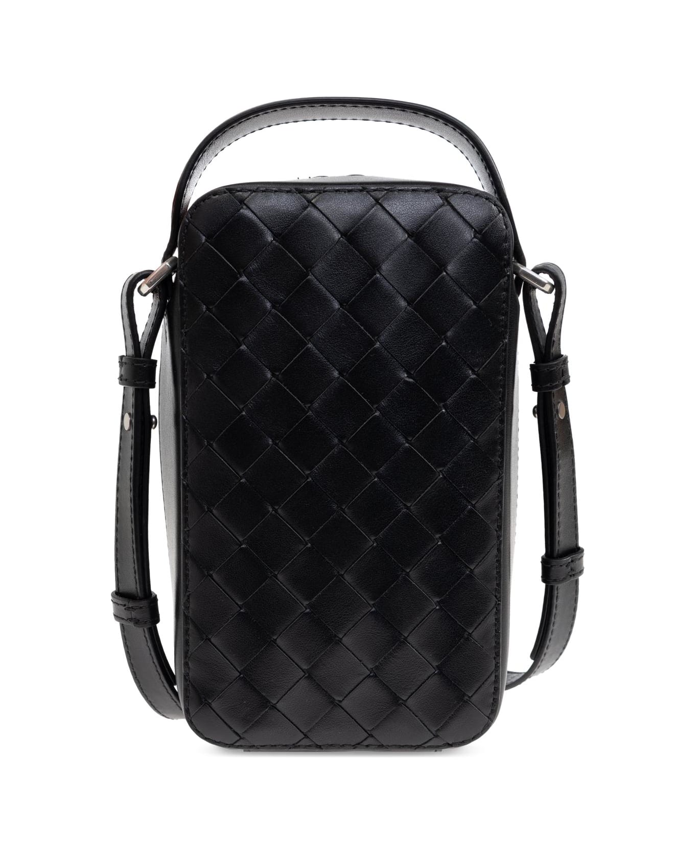 Bottega Veneta Phone Case Getaway With Strap - Black