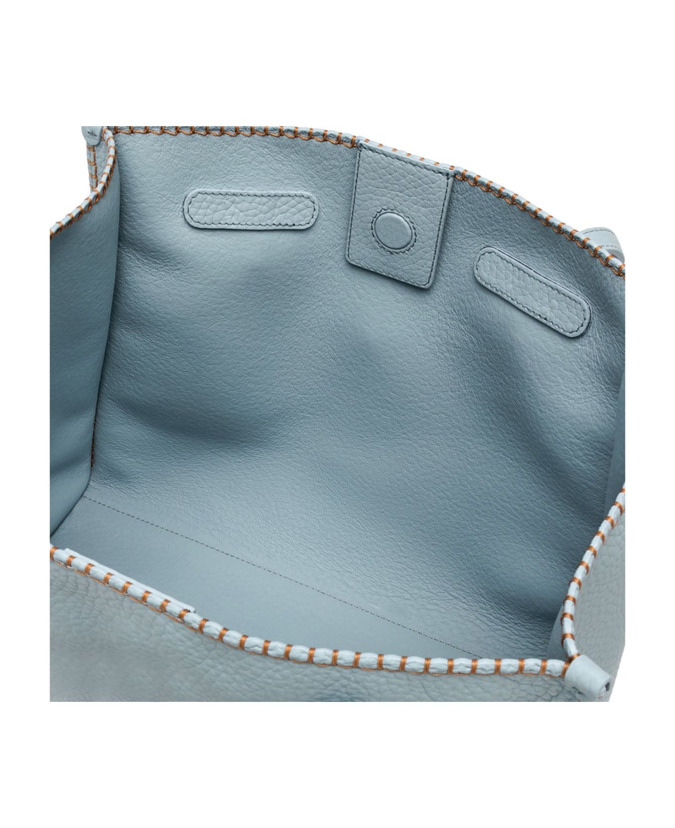Gianni Chiarini Light Blue Marcella Shopping Bag In Bubble Leather - ARTICO トートバッグ