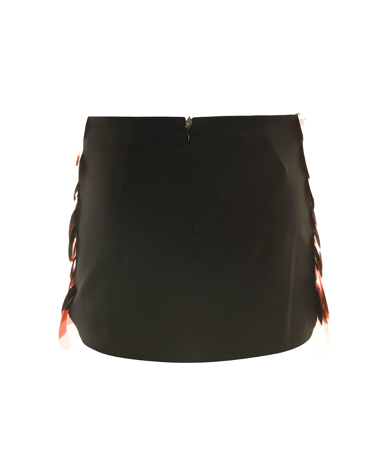 The Attico Rose Gold Rue Miniskirt With Sequins At The Front In Rayon Woman - Metallic