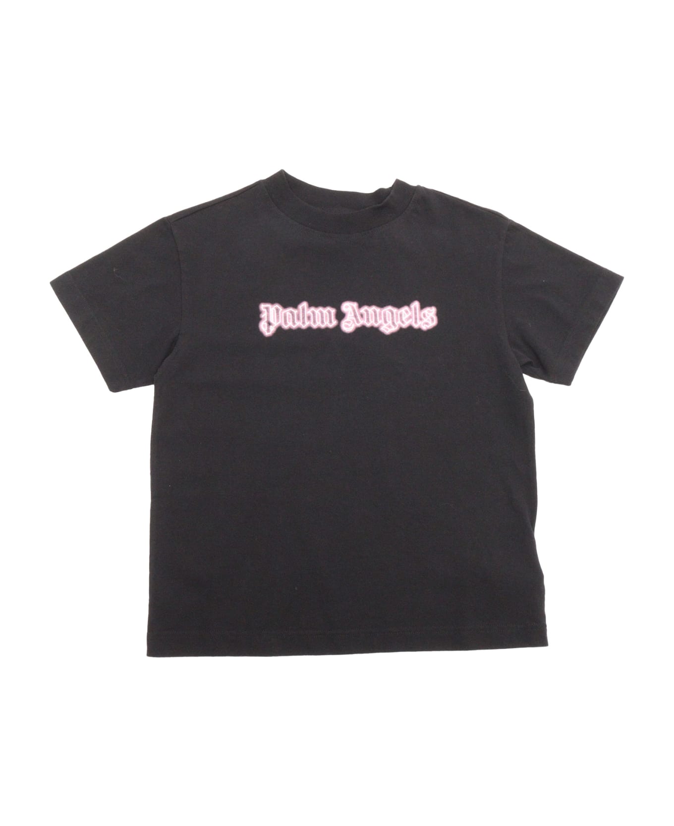 Palm Angels Black T-shirt With Logo - BLACK