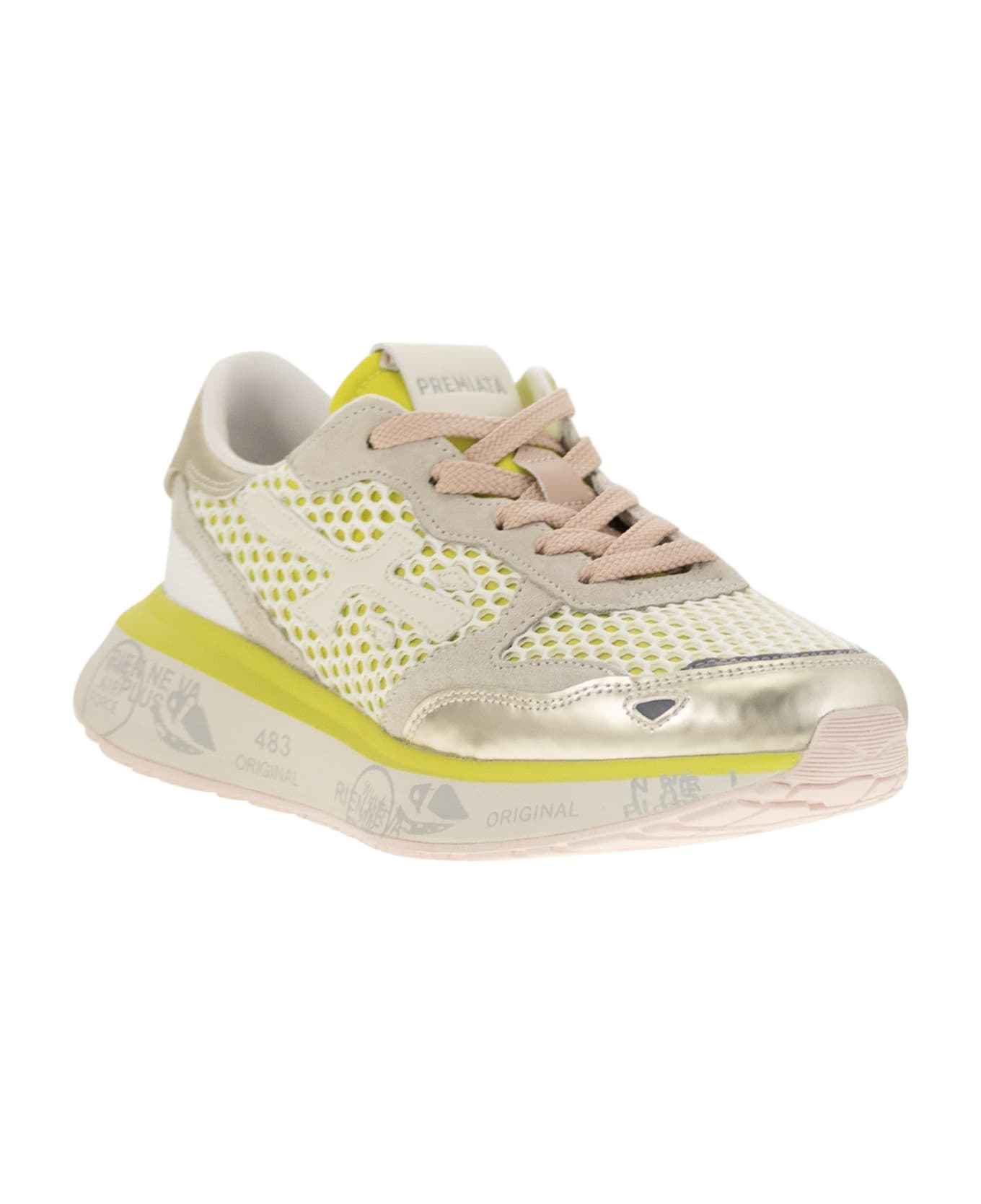 Premiata Lauryn 7487 - Mesh Sneakers - Yellow