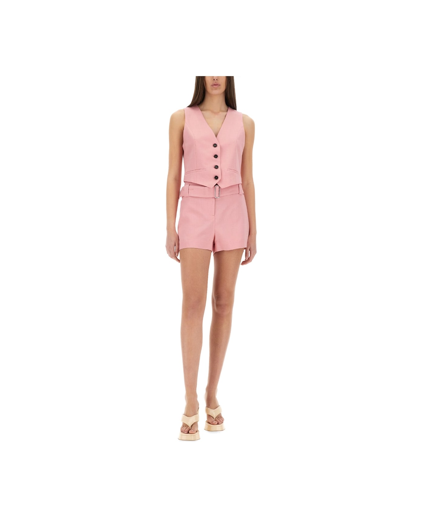 MSGM Belted Shorts - PINK