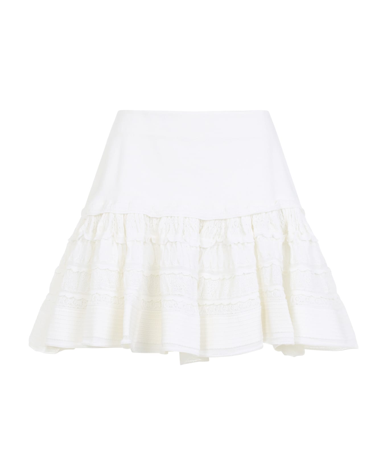 Alaia Alaïa Ruffle Mini Skirt - Blanc スカート