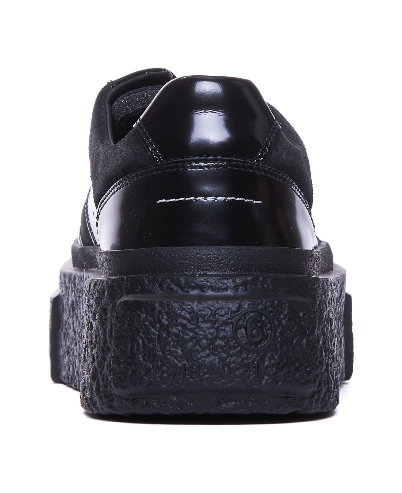 MM6 Maison Margiela Leather Sneakers - Black