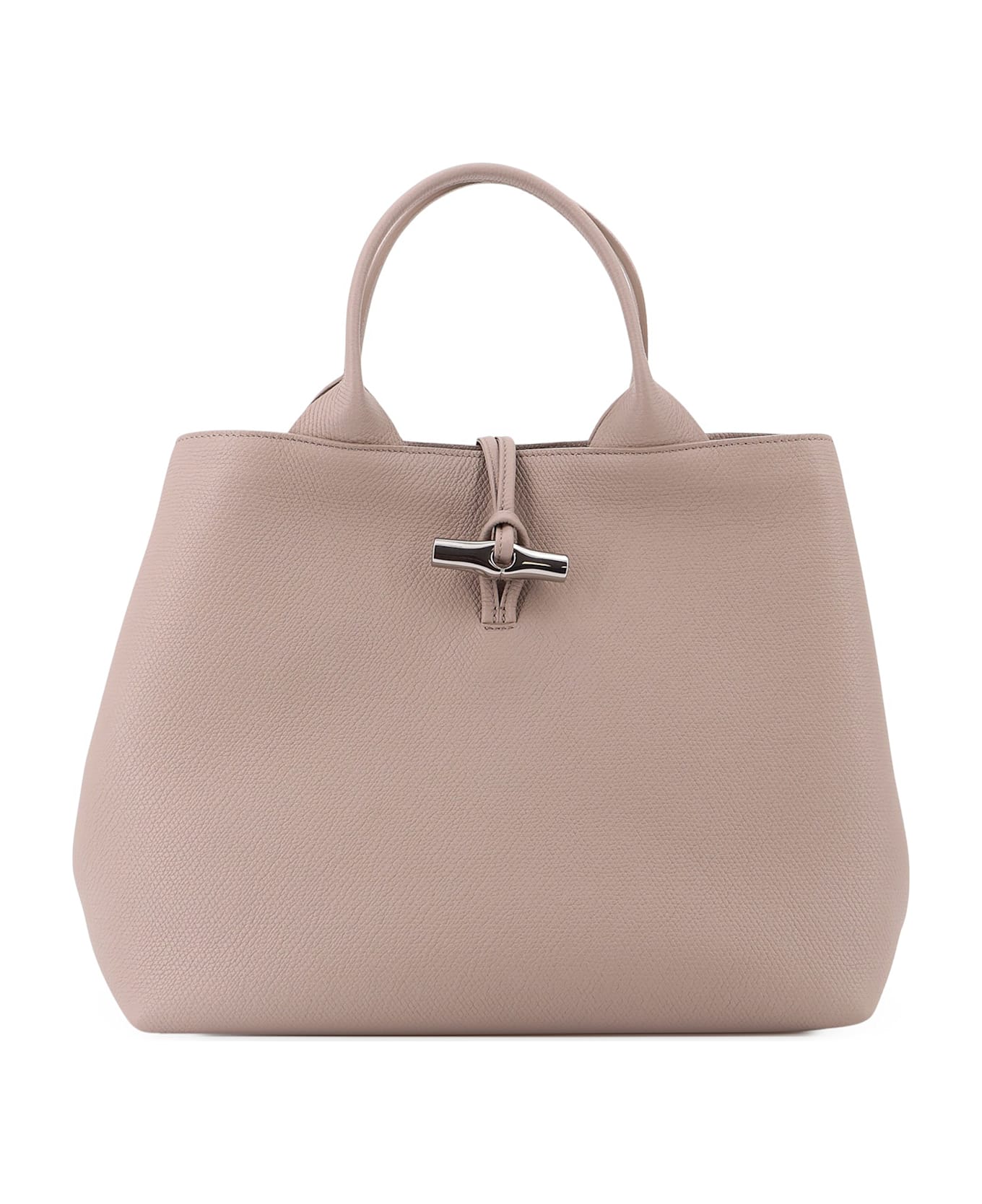 Longchamp Le Roseau L Leather Handbag - Argile