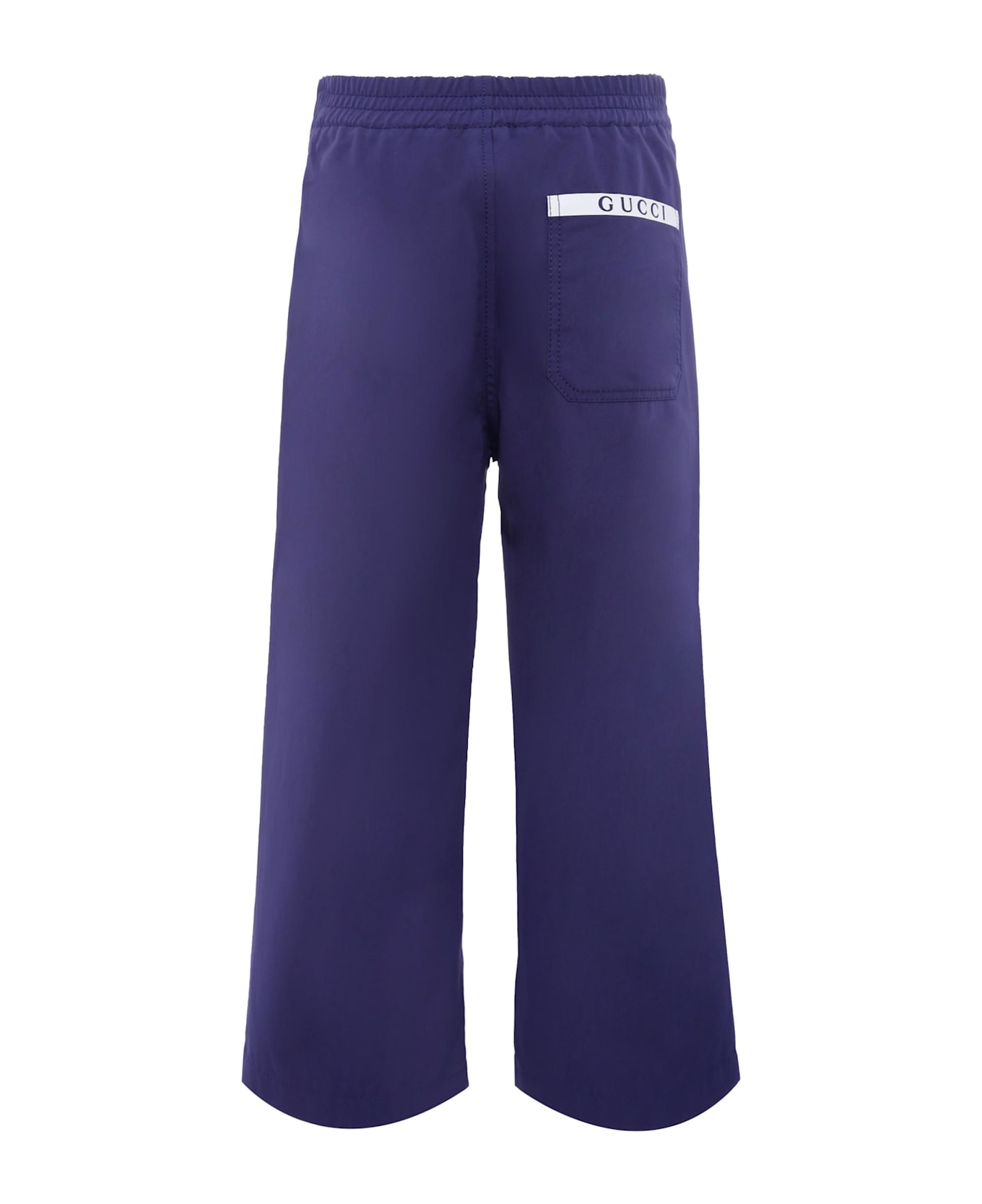 Gucci Blue Trousers For Boy With Logo - Blue