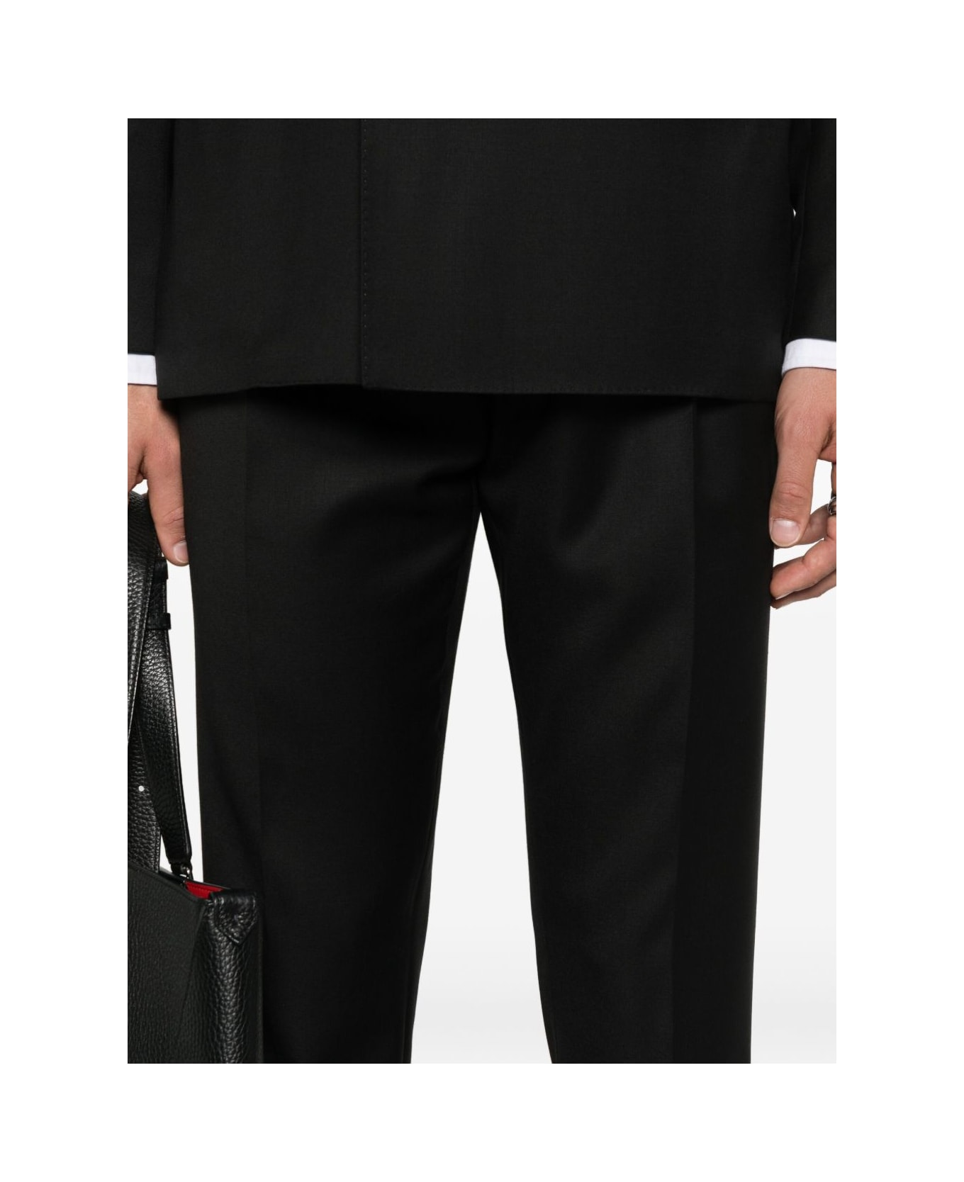 Lardini Black Double-breasted Jacket - Black