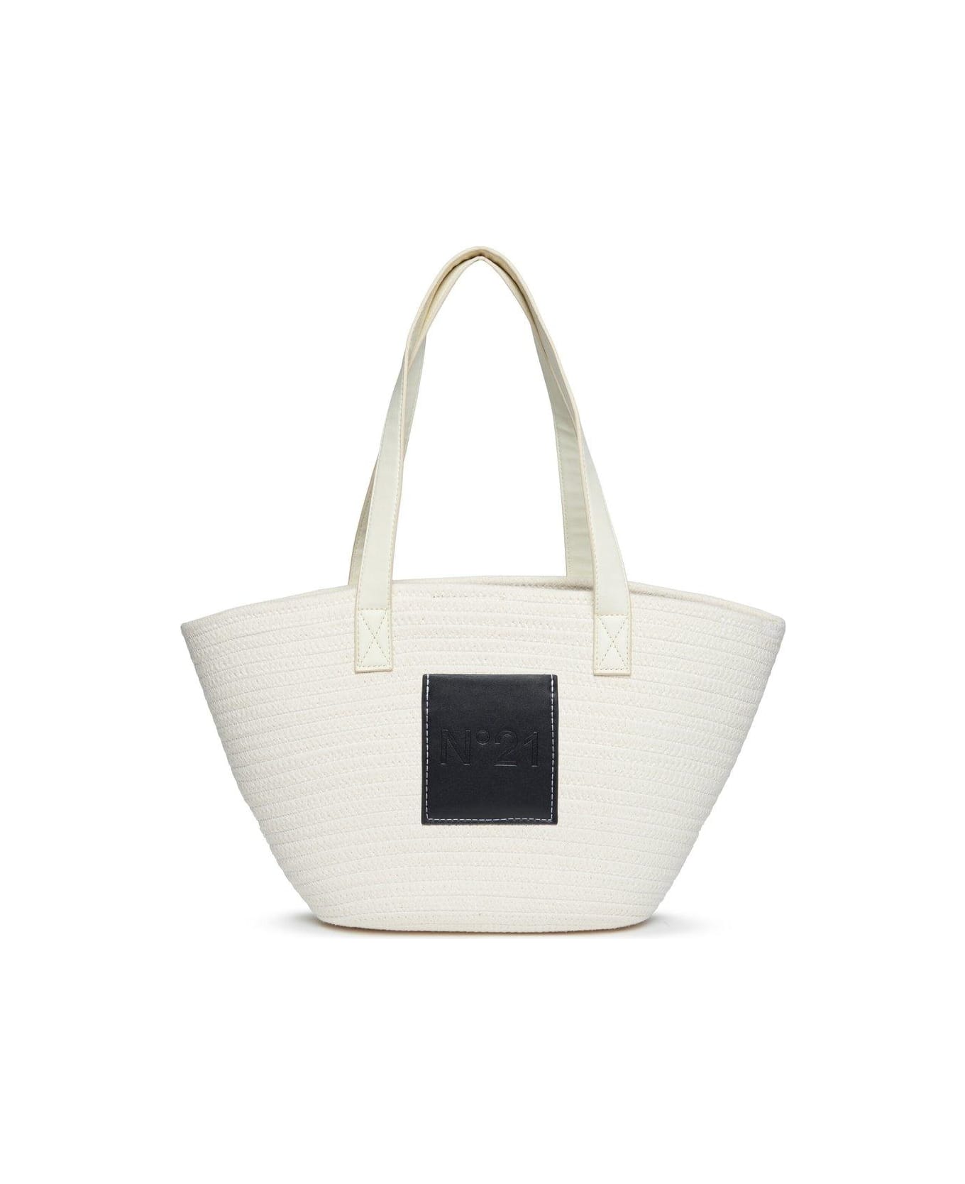 N.21 Logo-patch Open Top Tote Bag - Panna