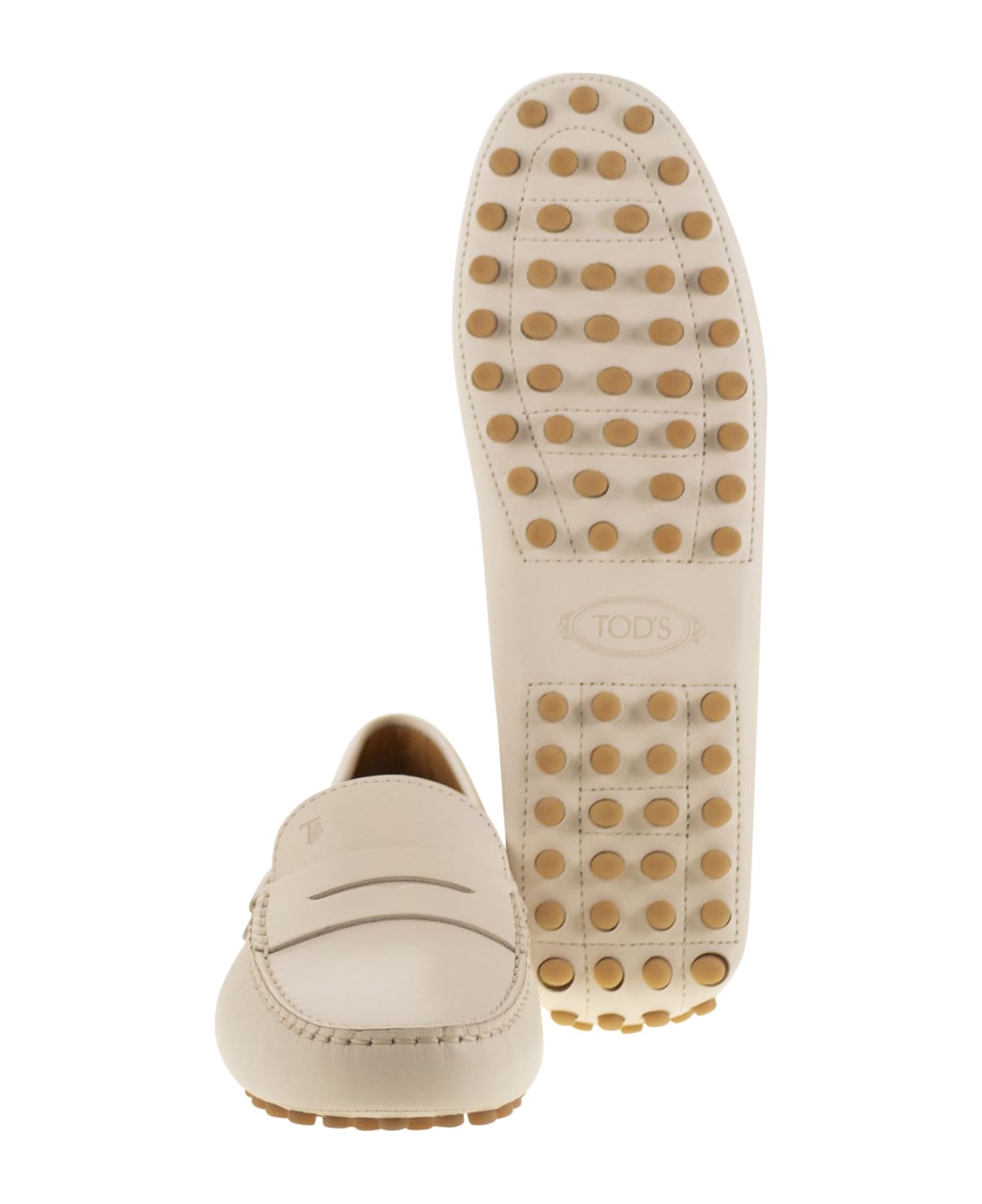 Tod
s Leather Moccasin Rubber Sole - IVORY