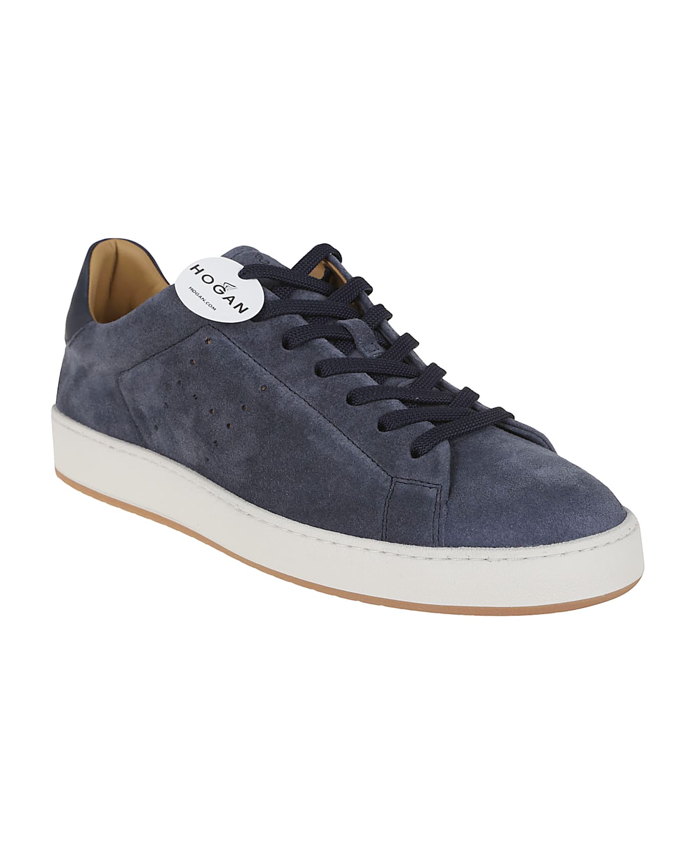 Hogan H672 Allacciato H Fori Sneakers - Blu Tuareg