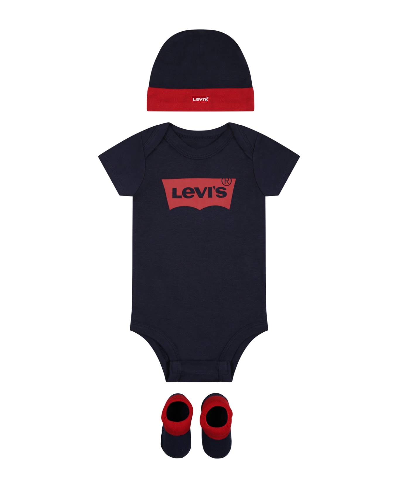 Levi's Multicolor Set For Baby Boy With Logo - Blue