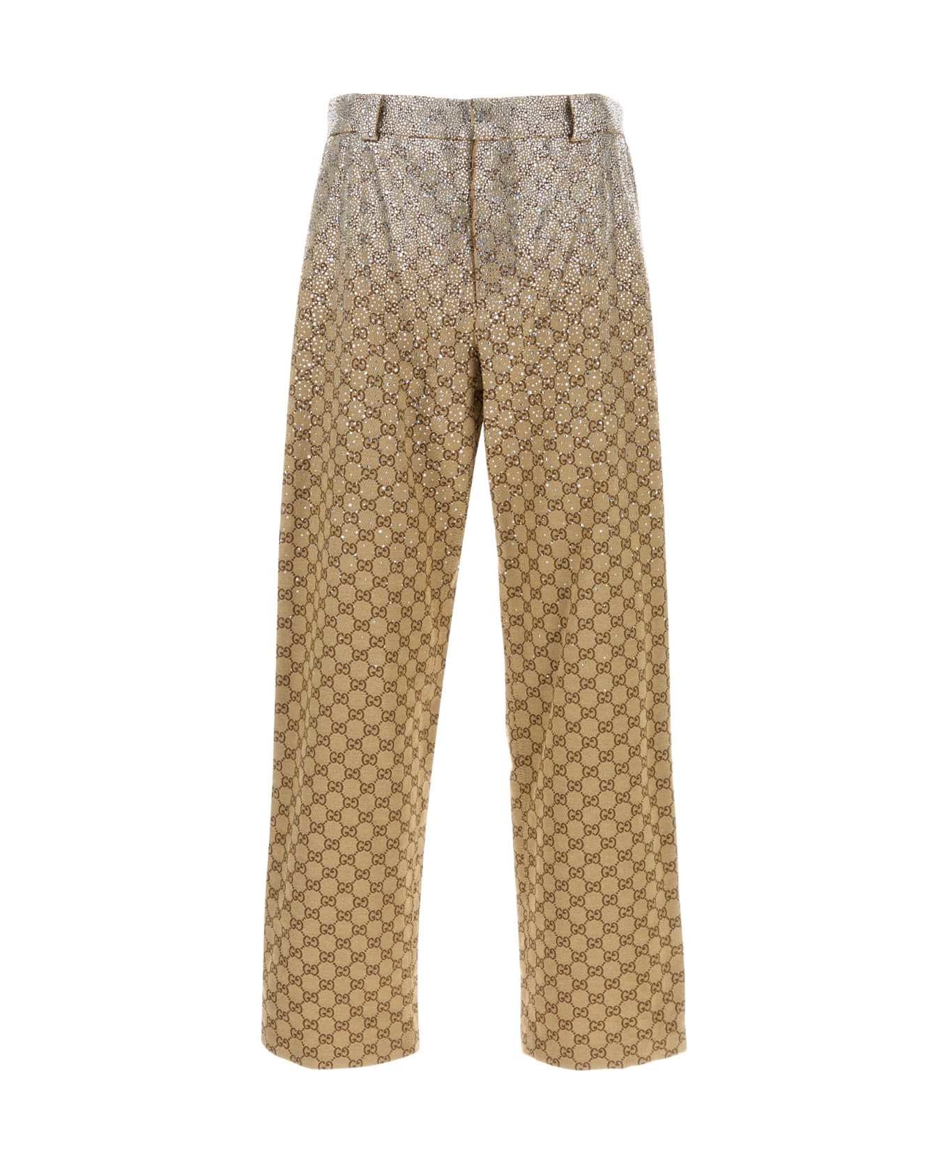 Gucci Gg Supreme Fabric Pant - CAMEL