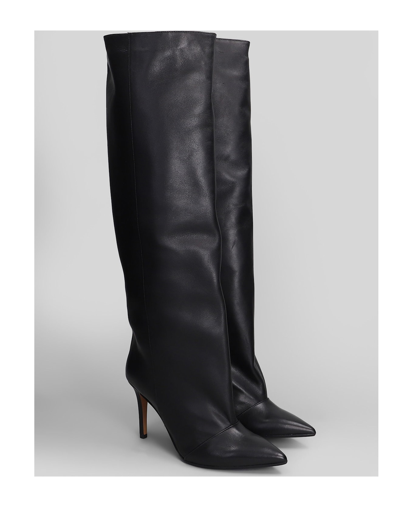 Fabio Rusconi High Heels Boots In Black Leather - black