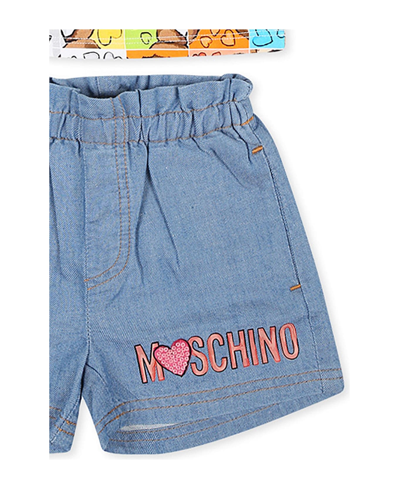 Moschino Multicolor Suit For Baby Girl With Teddy Bear - Multicolor