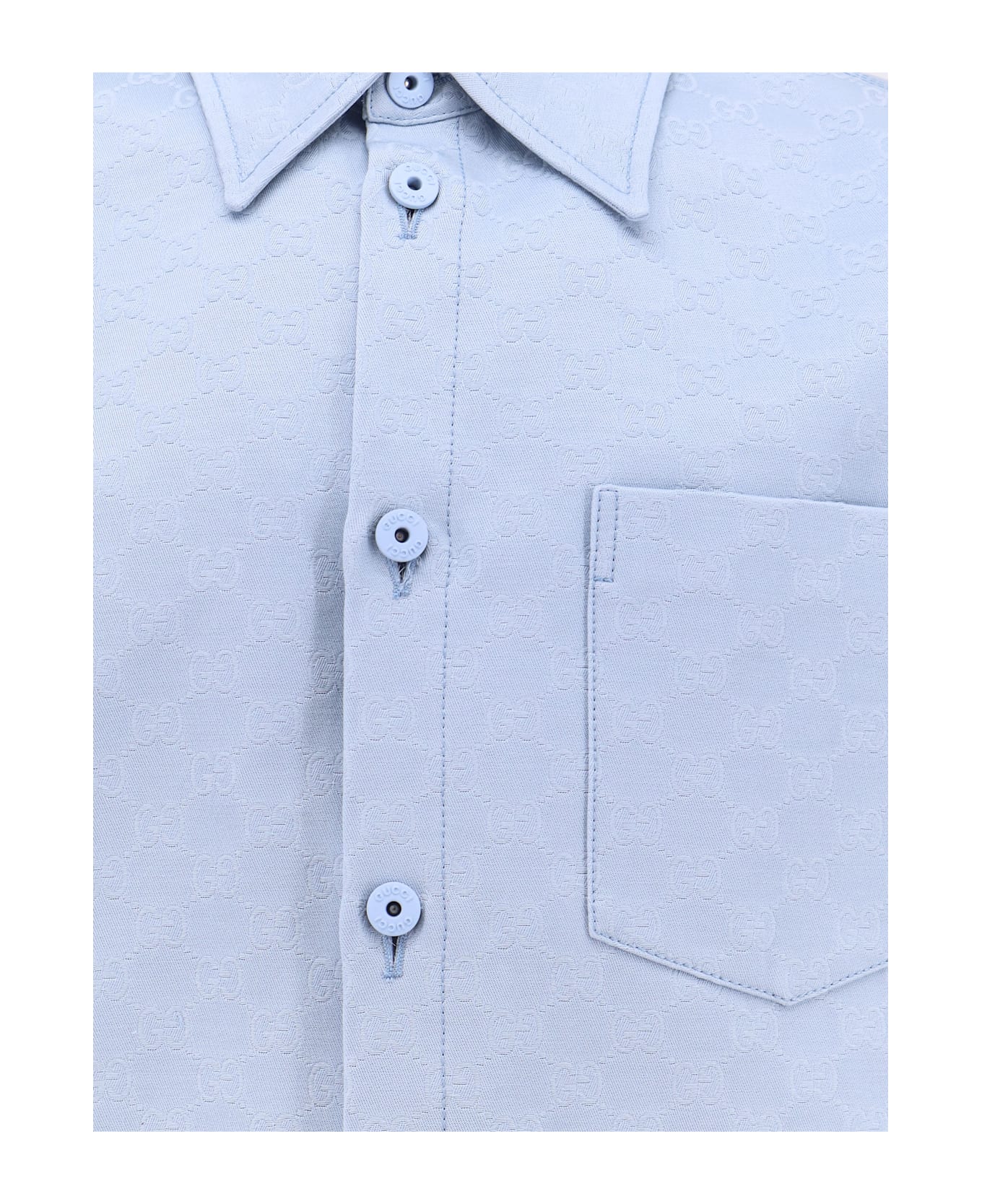 Gucci Gg Jacquard Oversize Cotton Shirt - BABYBLUE シャツ