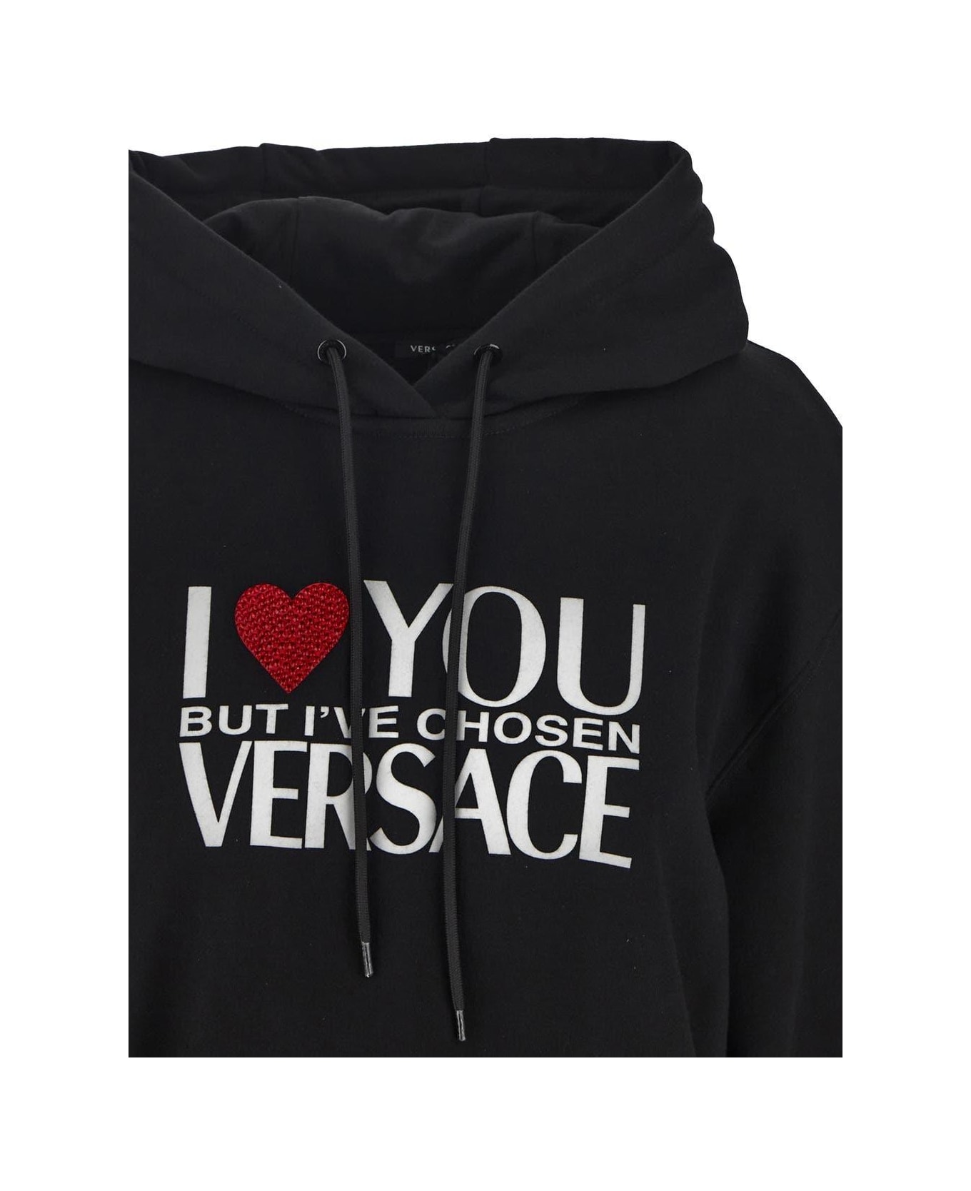 Versace 'i Love You' Black Hoodie - Black フリース
