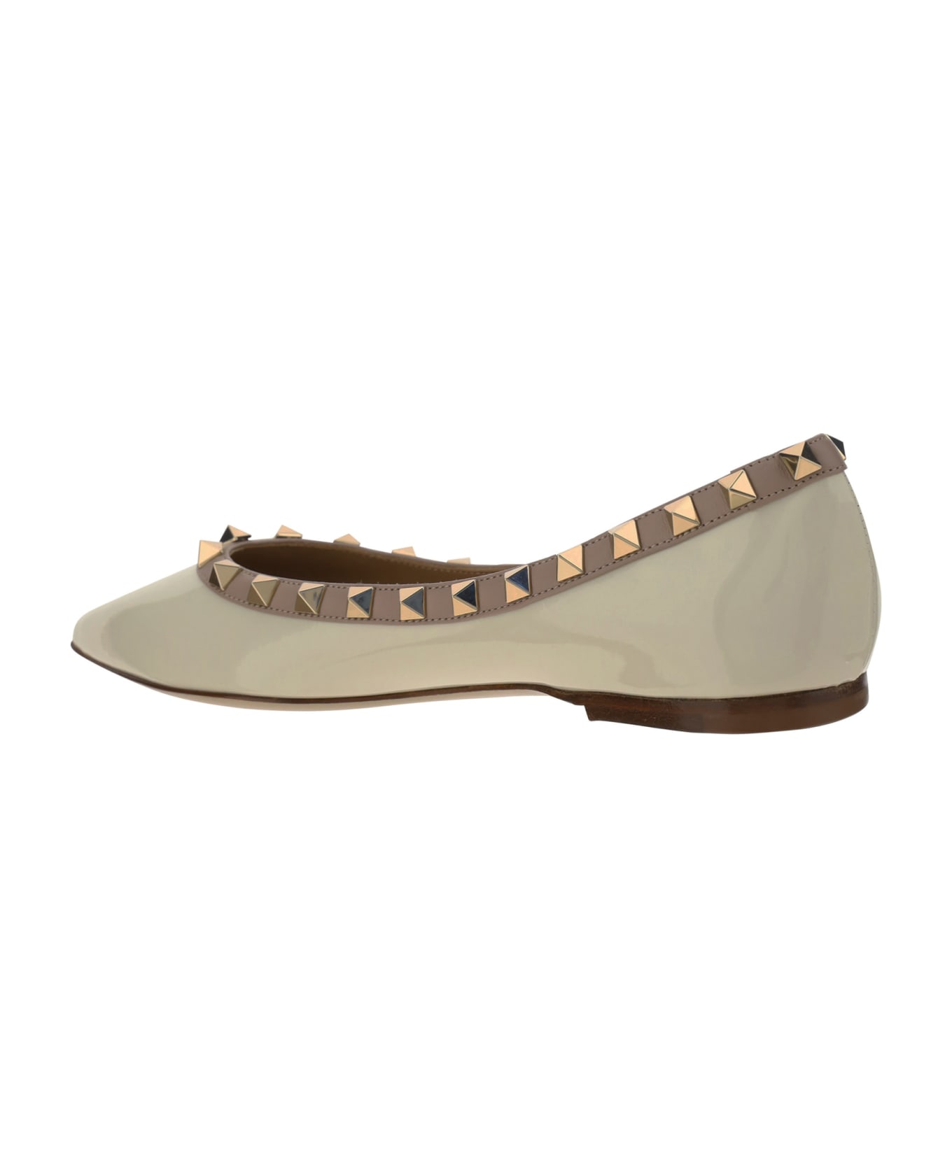 Valentino Garavani Rockstud Ballerinas - Light Ivory/poudre