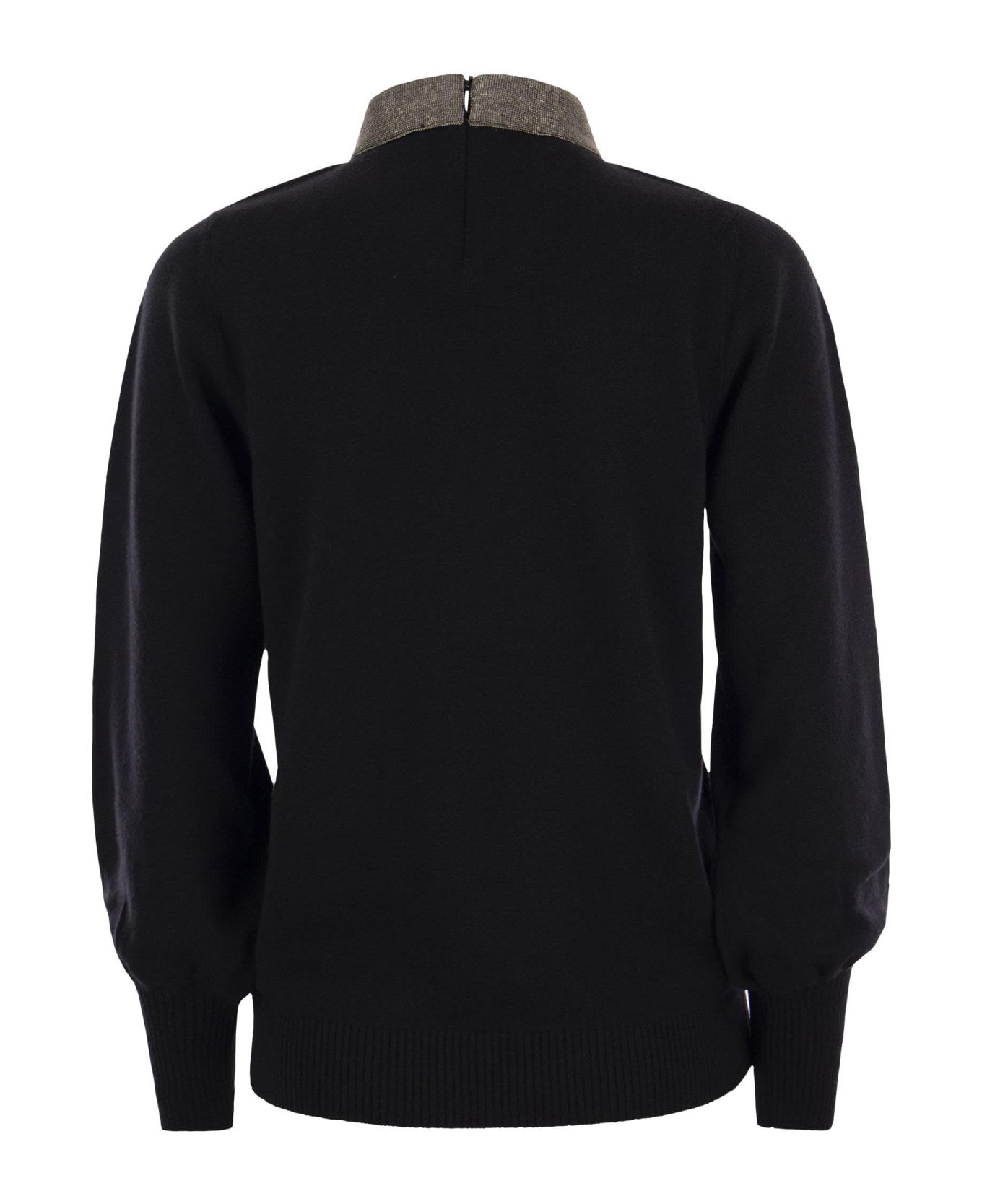 Fabiana Filippi V-neck Sweater With Necklace - Black ニットウェア