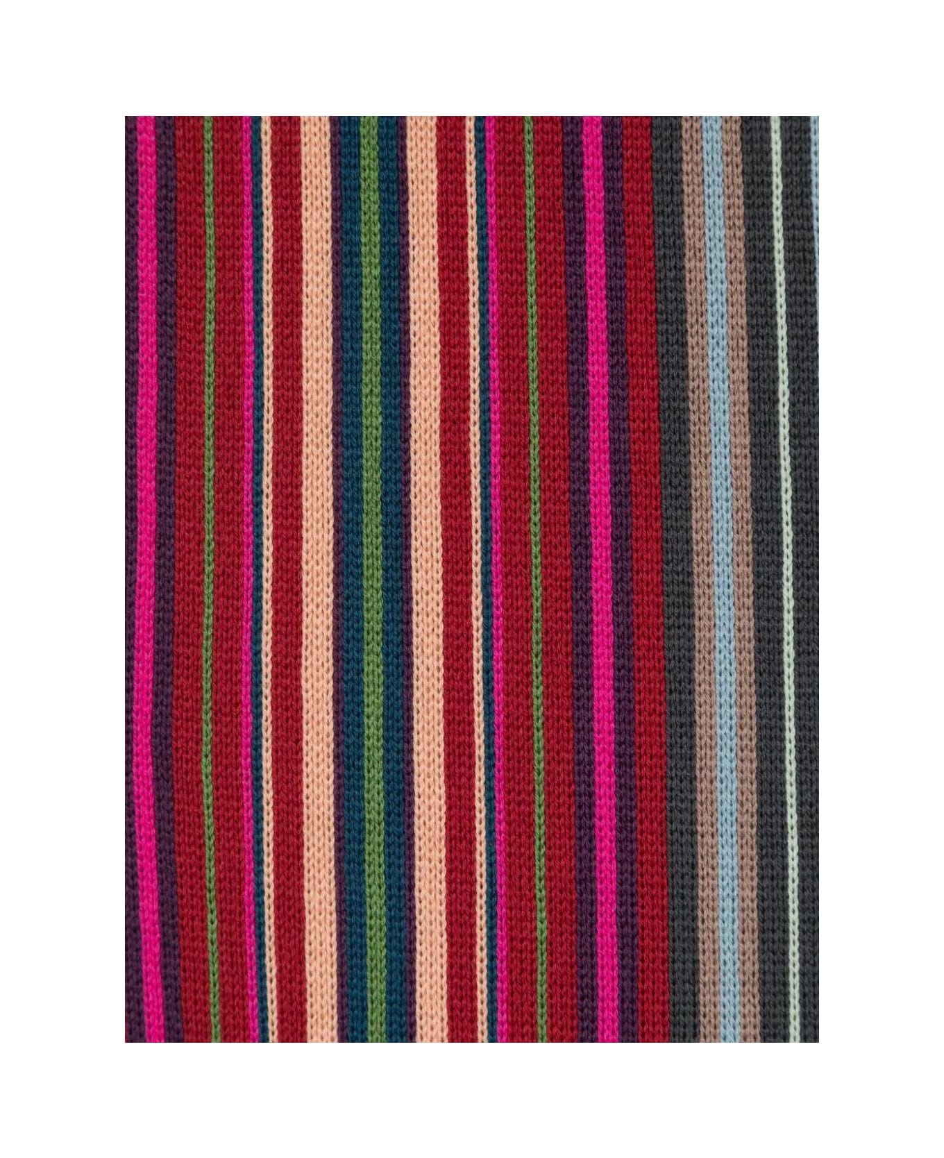 PS by Paul Smith Men Scarf Spectrum Stripes - Burgundy Borde スカーフ
