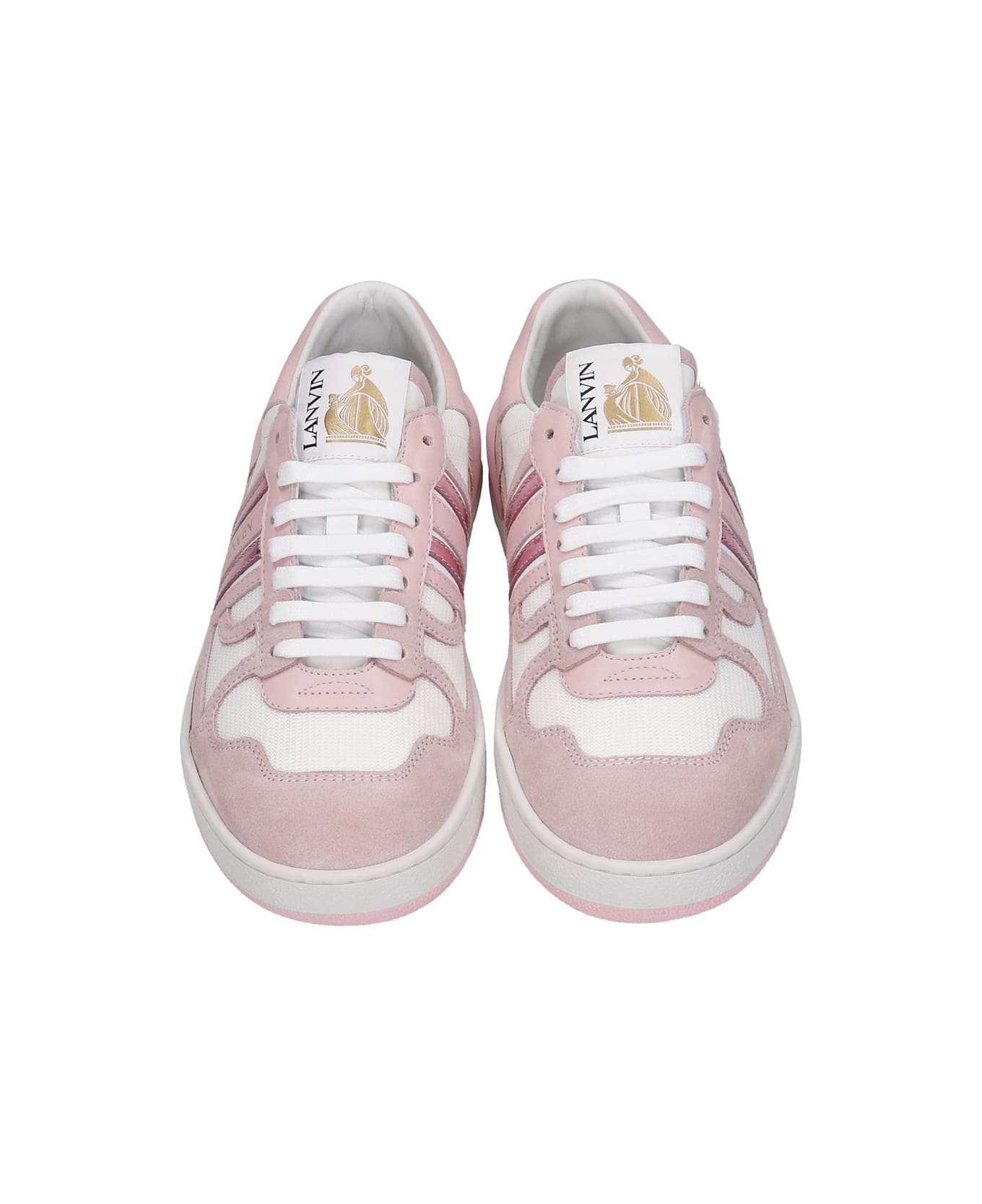 Lanvin Clay  Sneakers In Rose-pink Leather - rose-pink