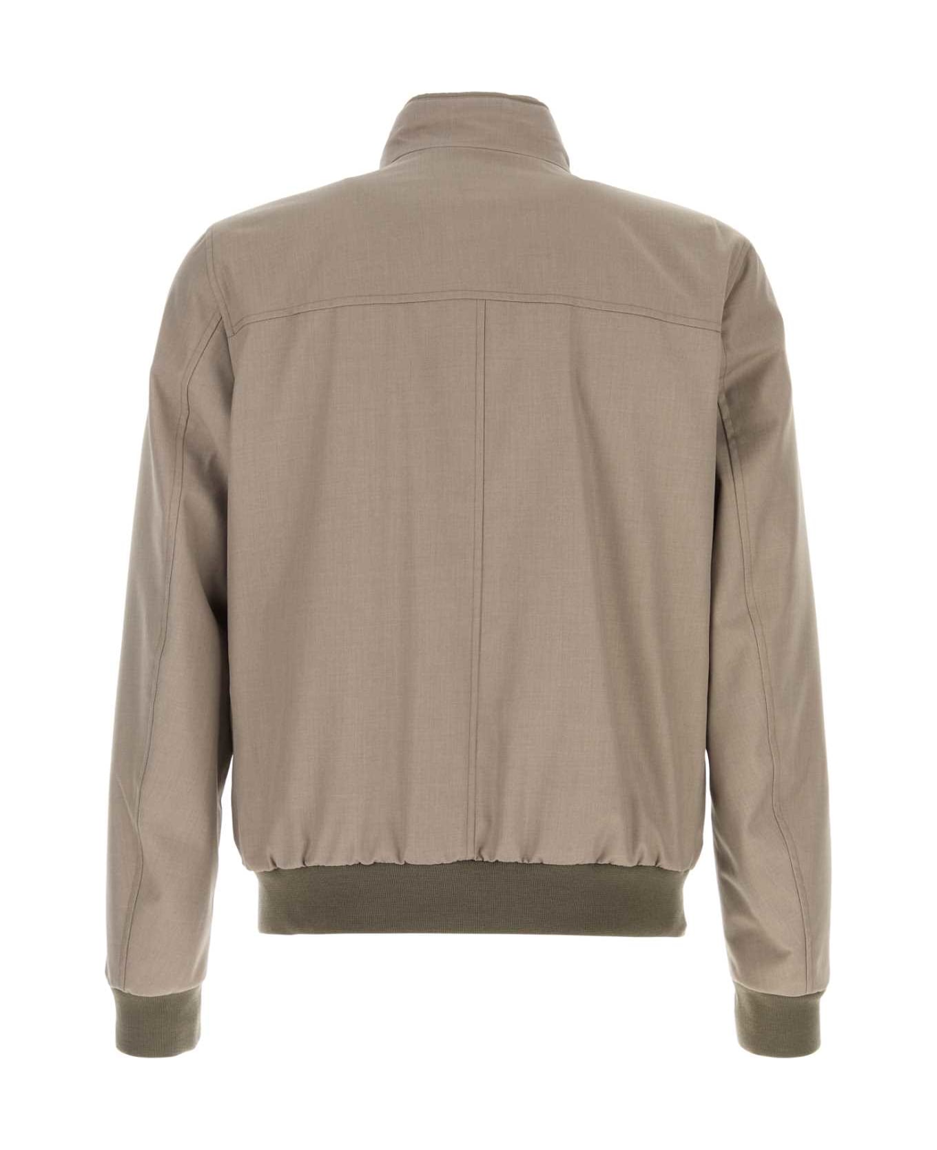 Moorer Dove Grey Polyester Blend Bernie Bomber Jacket - Sabbia
