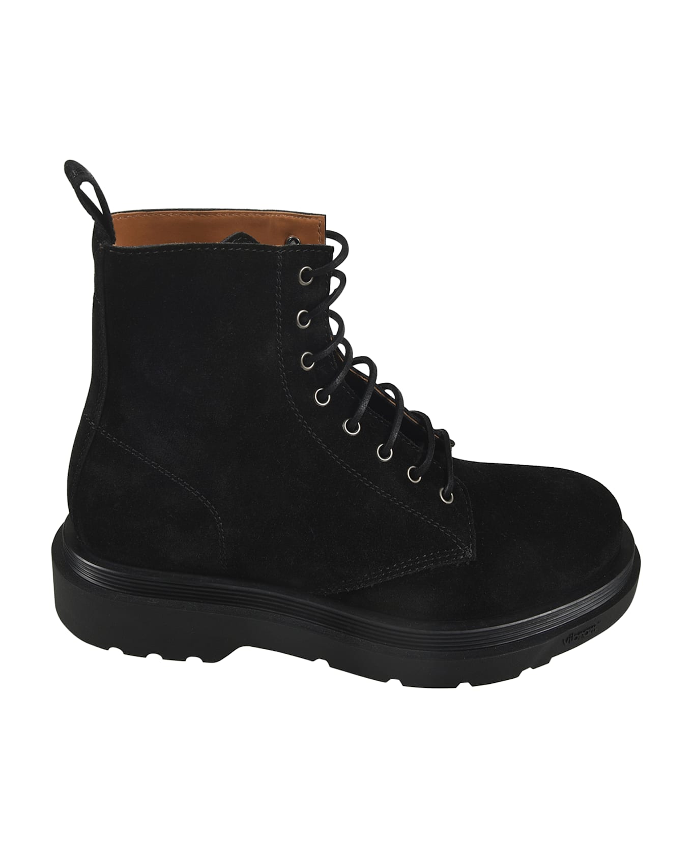 Buttero Stitched Lace-up Boots - Black
