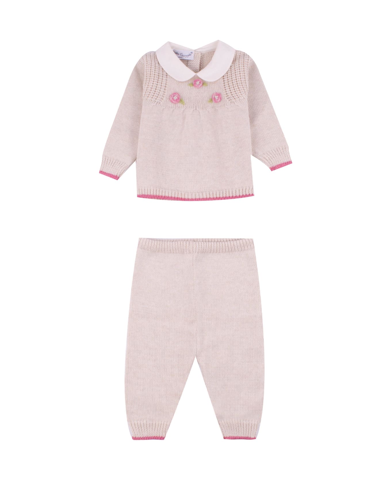 Piccola Giuggiola Wool Sweater And Pants - Rose