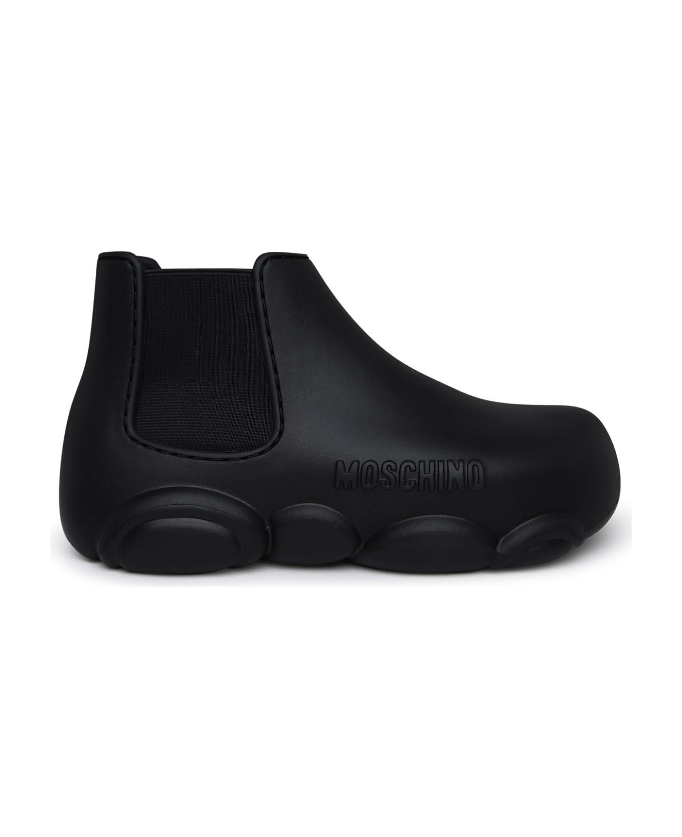 Moschino Black Rubber Ankle Boots - Black