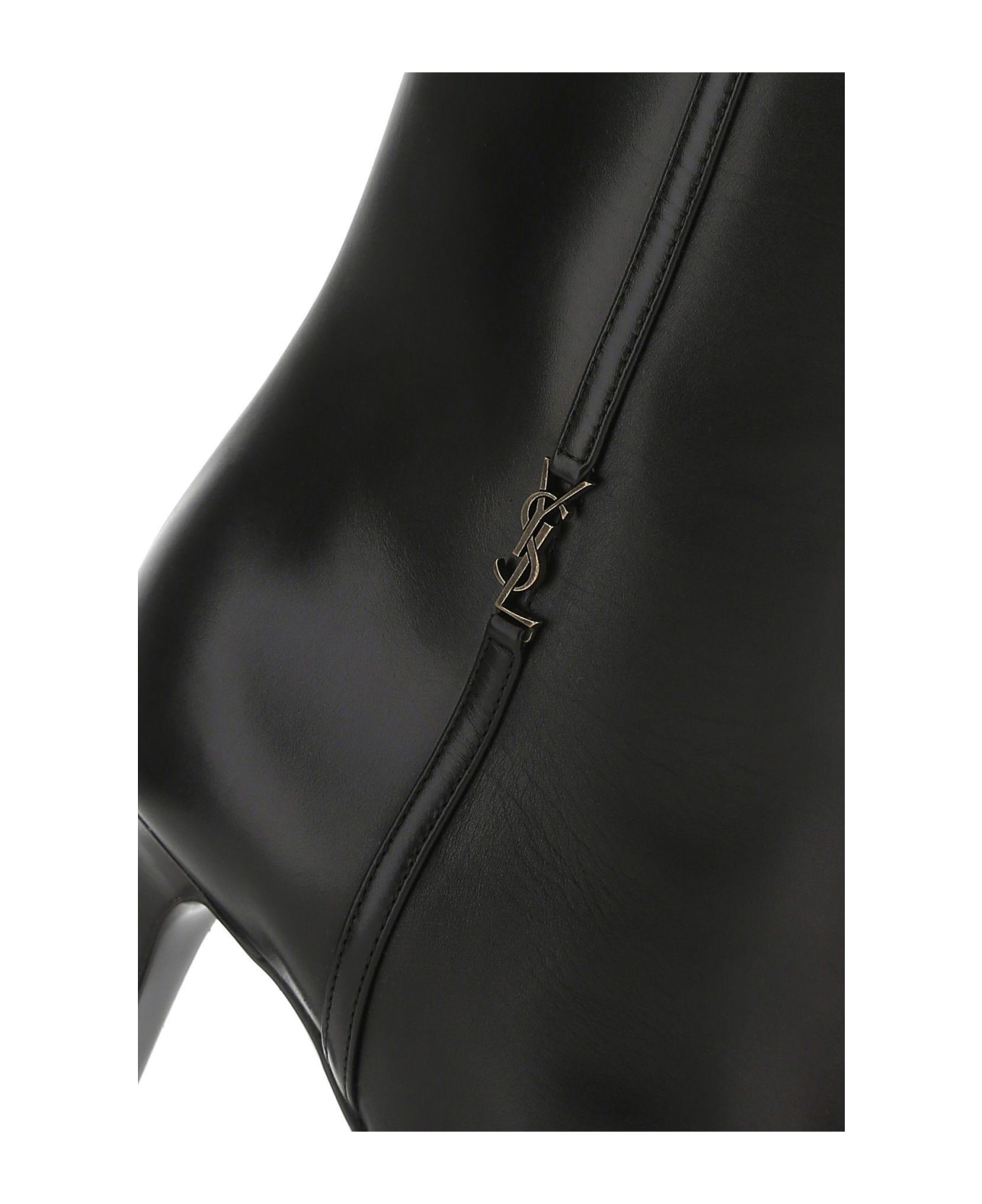 Saint Laurent Black Leather Jane 90 Boots - NERO