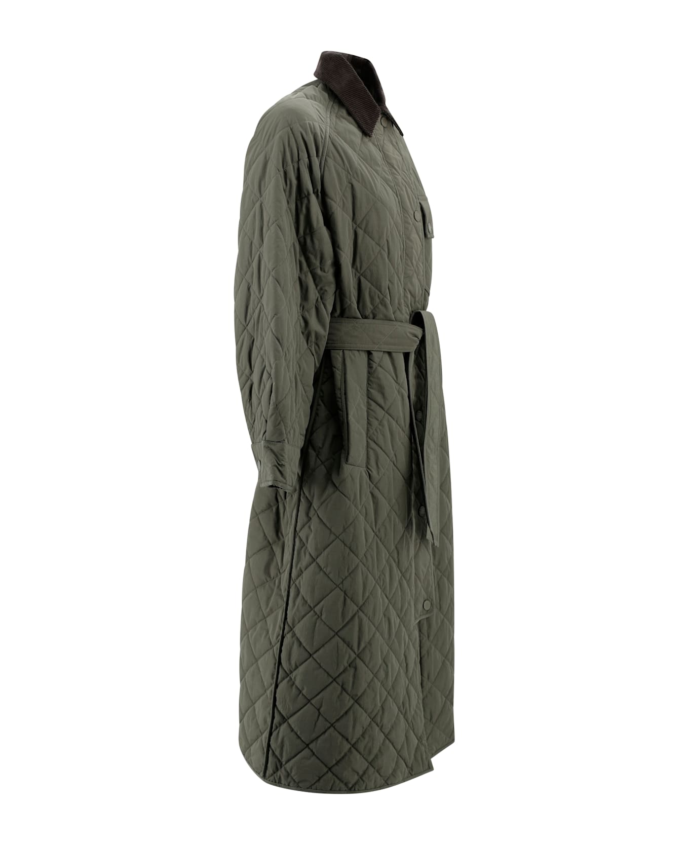 Weekend Max Mara Long Quilted Jacket - Kaki